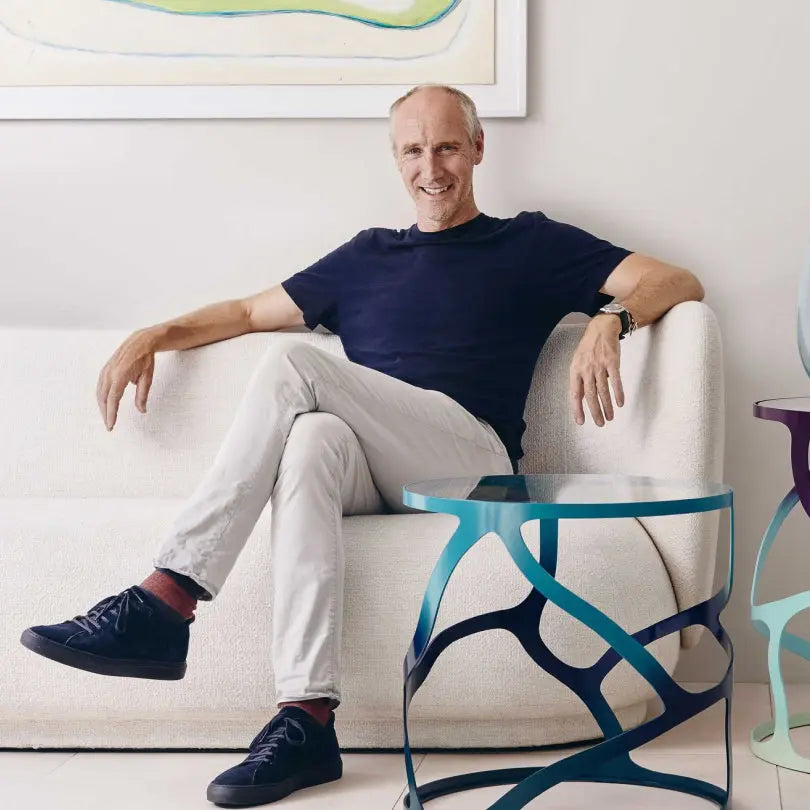 Tom Faulkner Furniture Designer London Sitting with Side Table