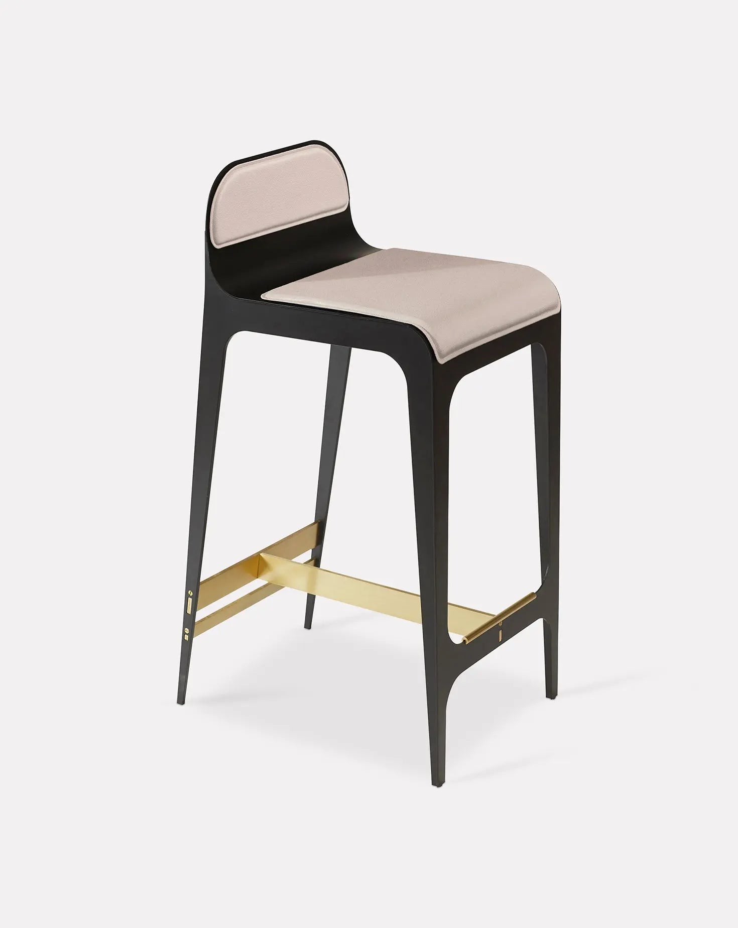 Bardot Nude Pink and Brass Barstool Gabriel Scott