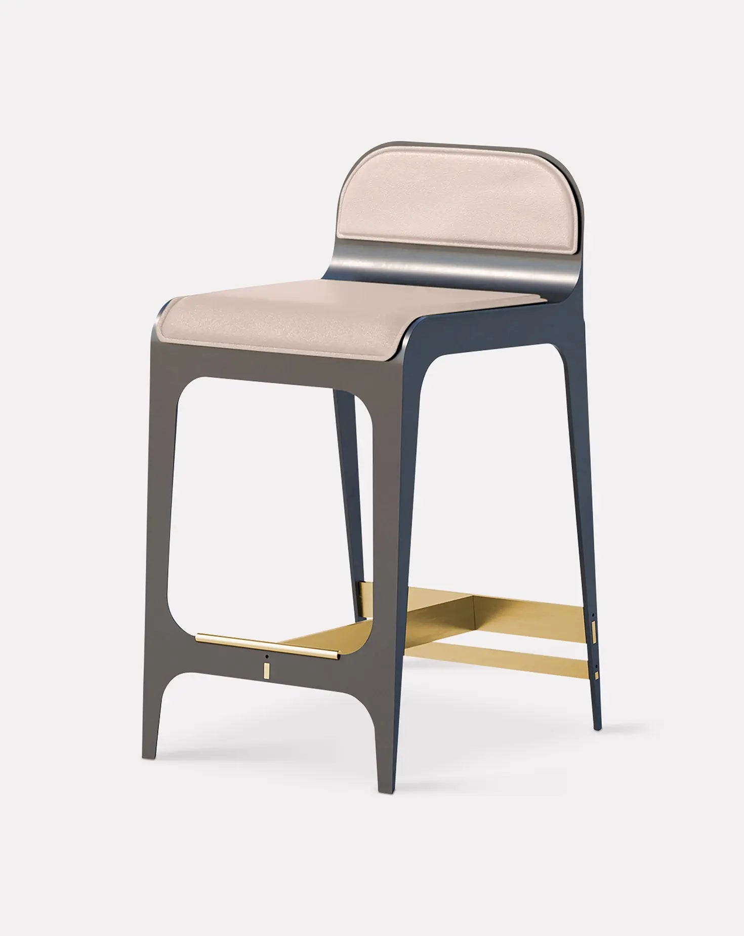 Bardot Nude Pink and Brass Counter Stool Gabriel Scott