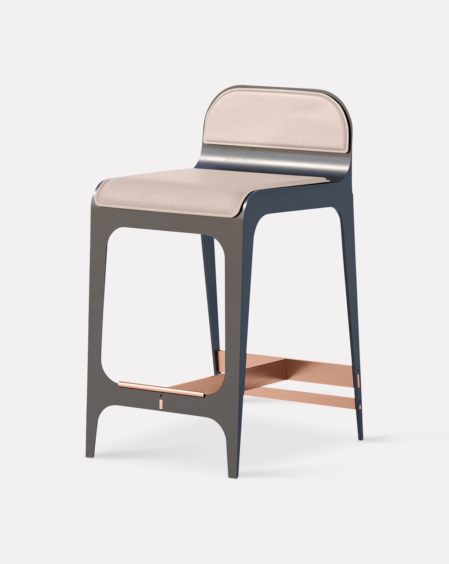 Bardot Nude Pink and Metal Counter Stool