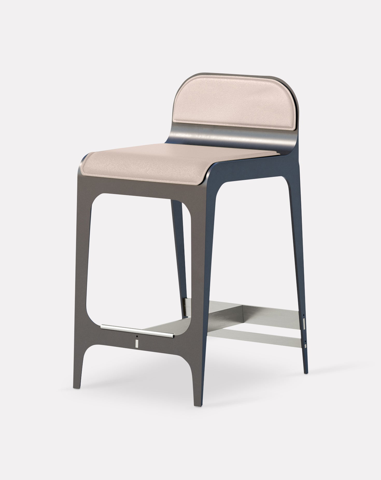 Bardot Nude Pink and Metal Counter Stool