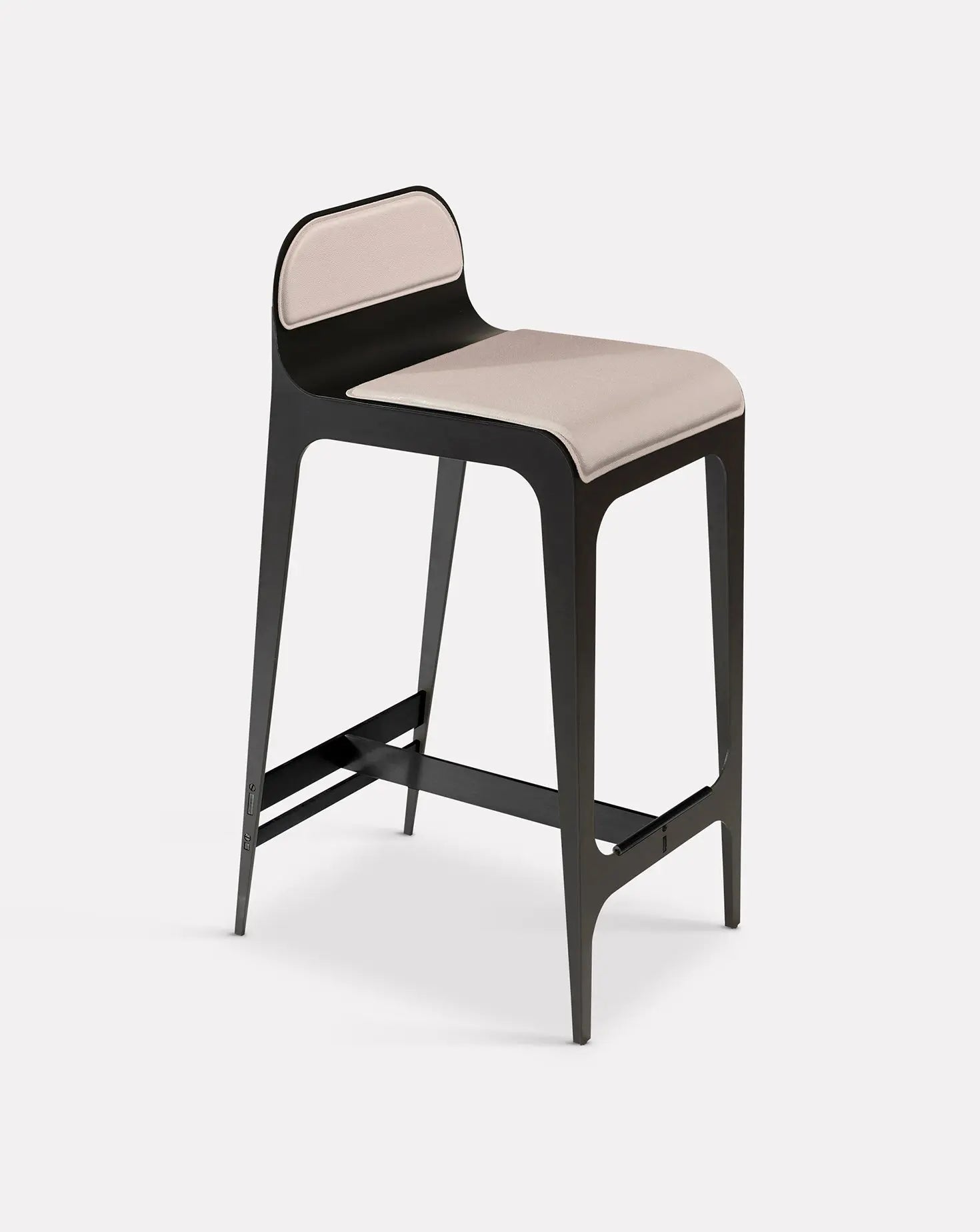 Bardot Nude Pink and Steel Barstool Gabriel Scott