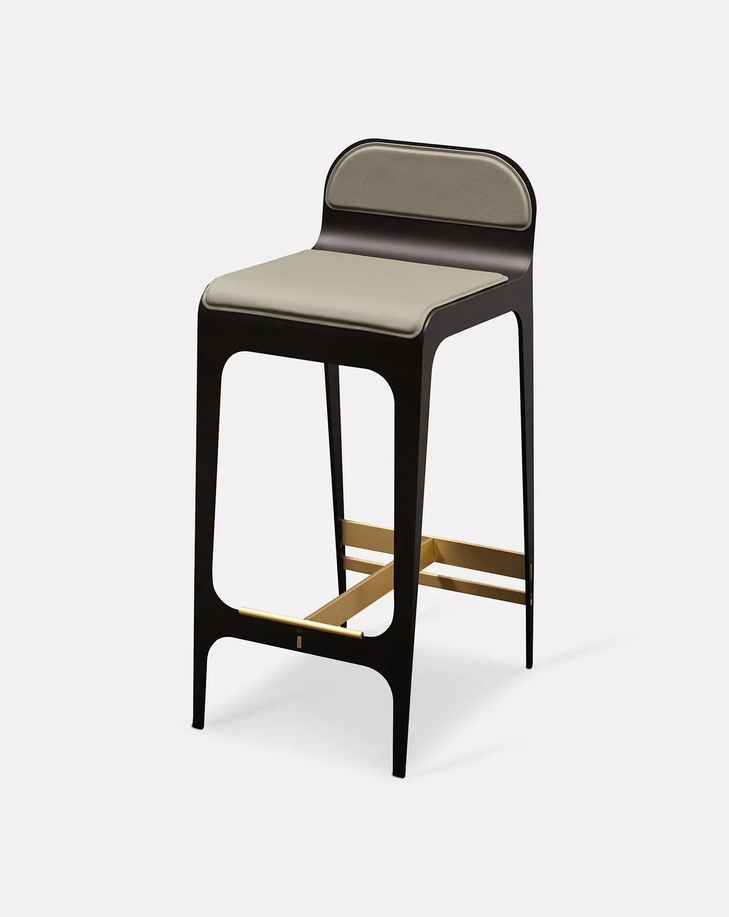 Bardot Slate Gray and Brass Barstool Gabriel Scott