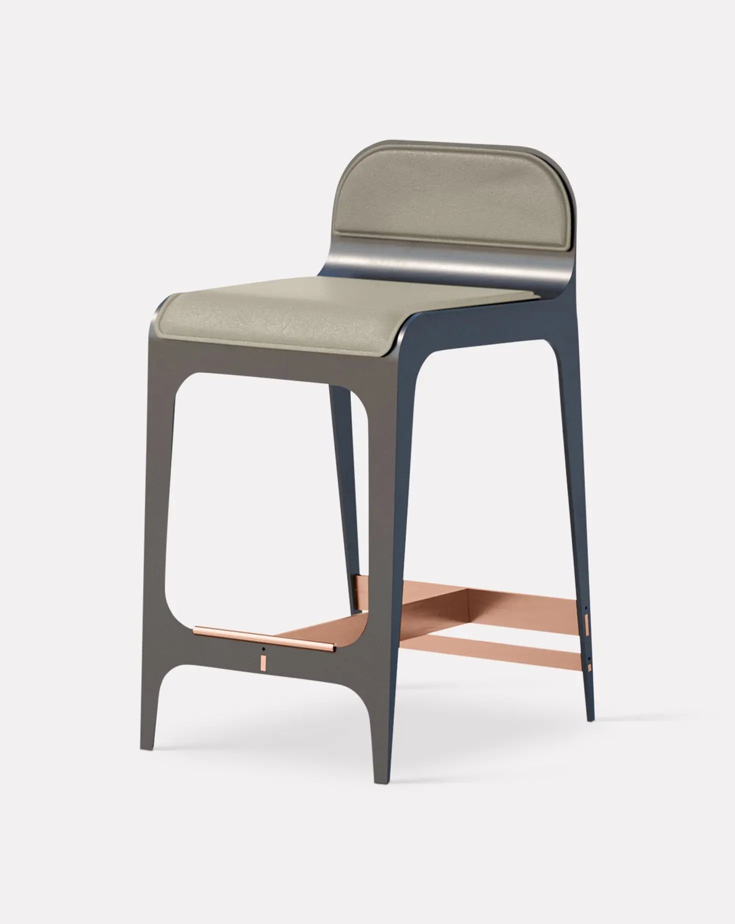 Bardot Slate Gray and Copper Counter Stool Gabriel Scott