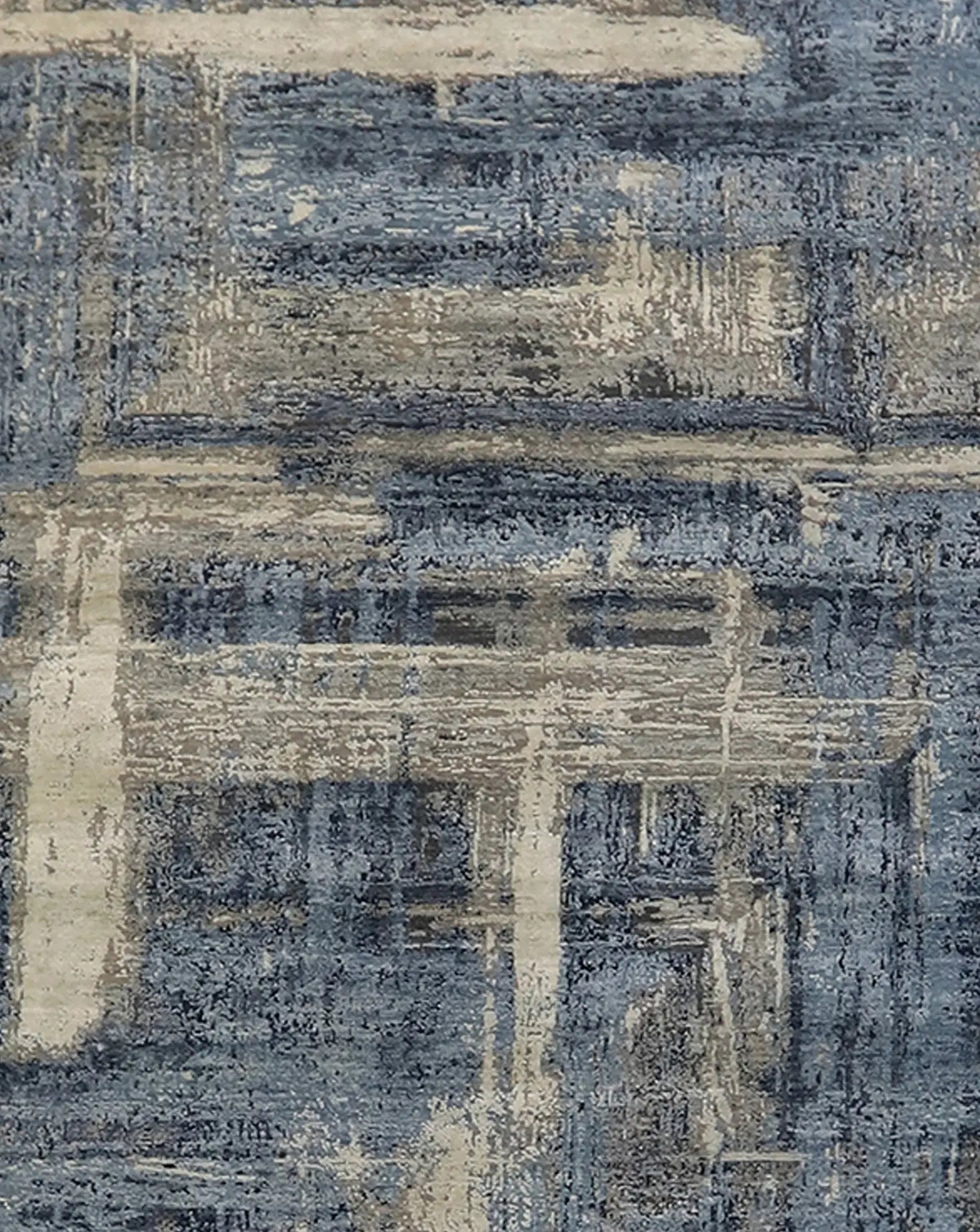 Blue Noon Wool and Silk Rug Sahrai Milano