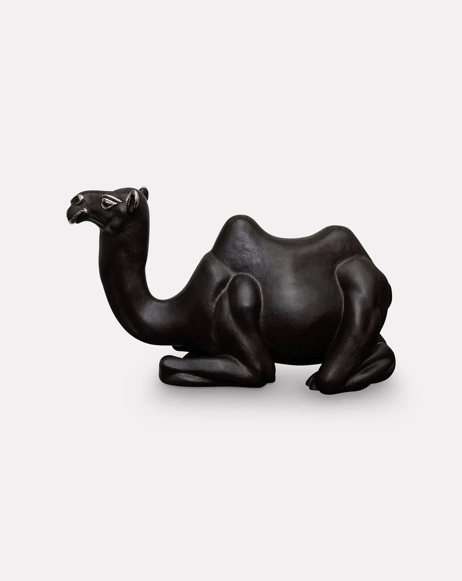 Brown Leather Camel Stool Lotus Arts de Vivre