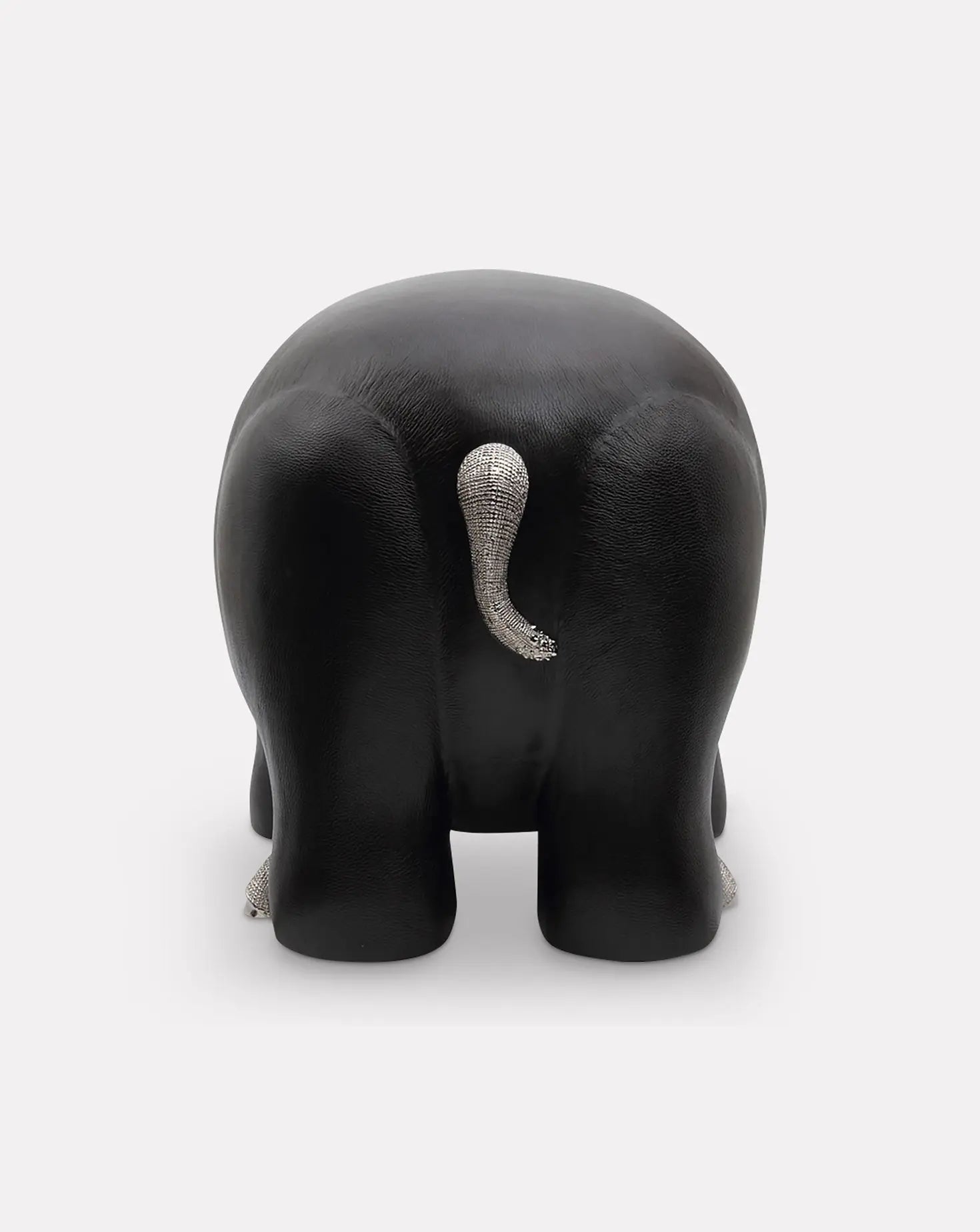 Brown Leather Hippo Stool Lotus Arts de Vivre