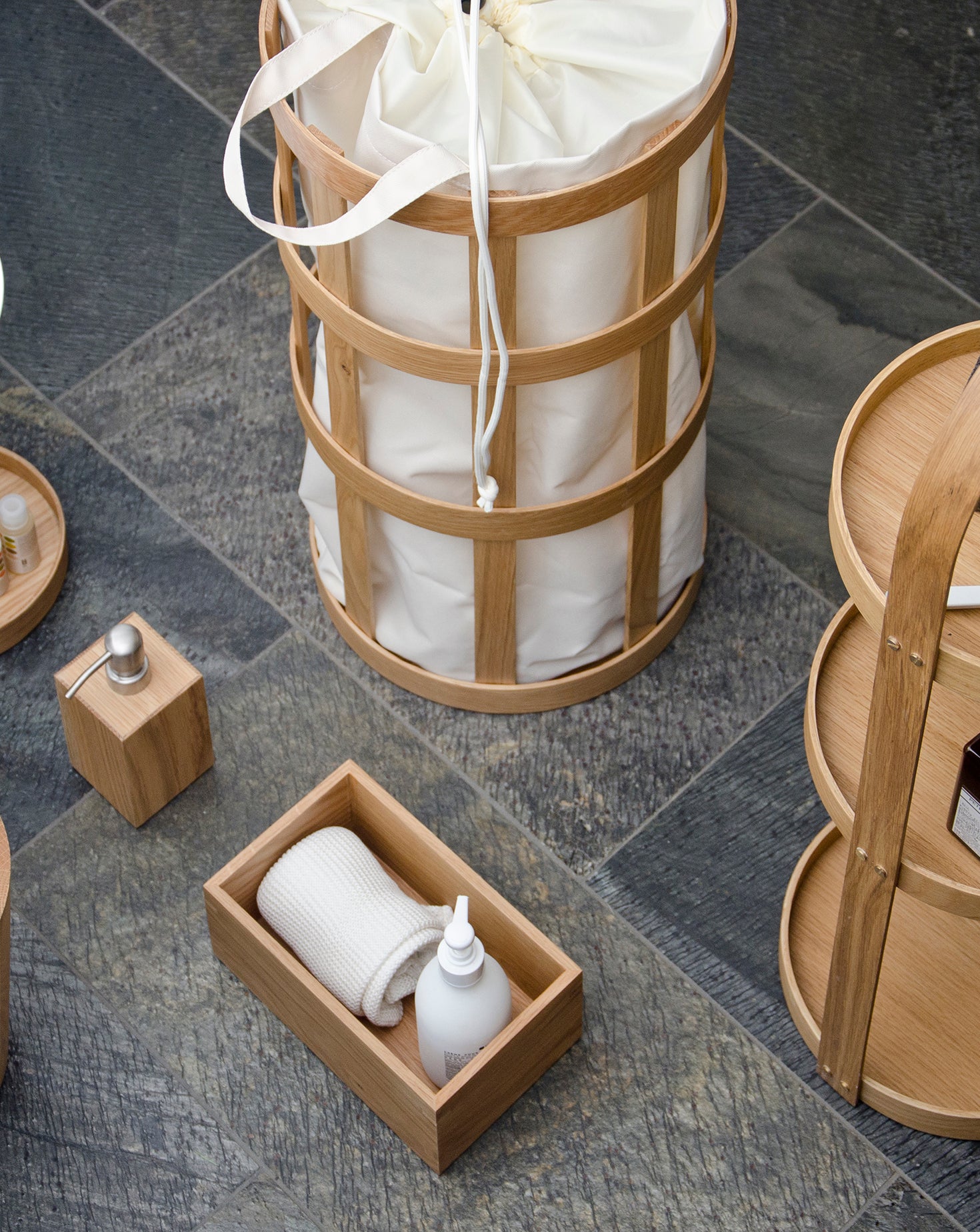 Cage White Laundry Basket Wireworks
