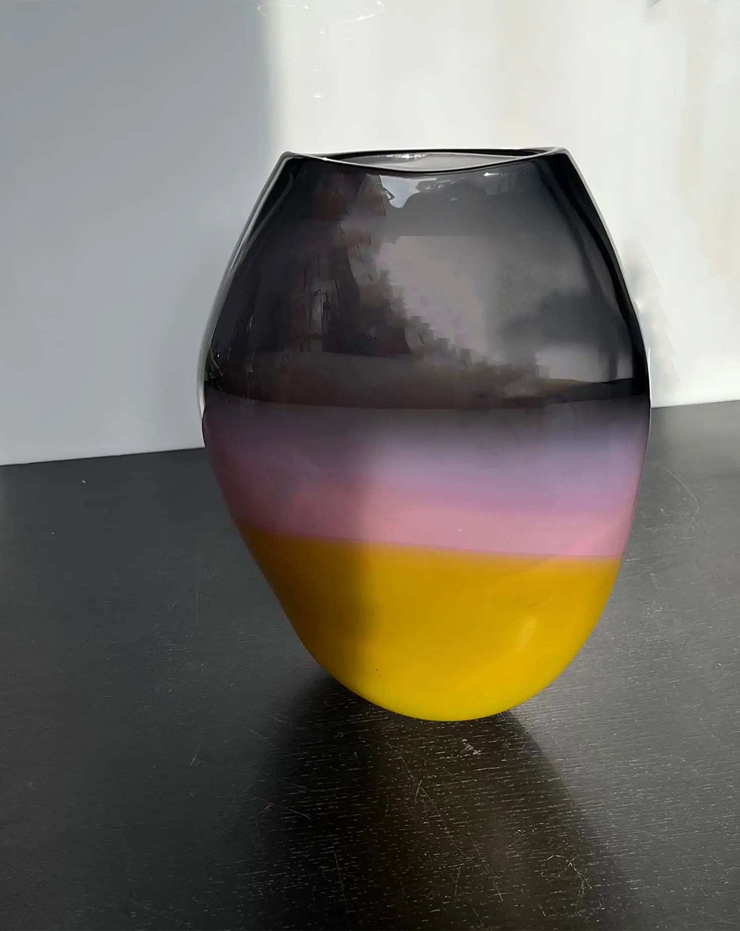 Charcoal Blush Glass Vessel Michele Oberdieck