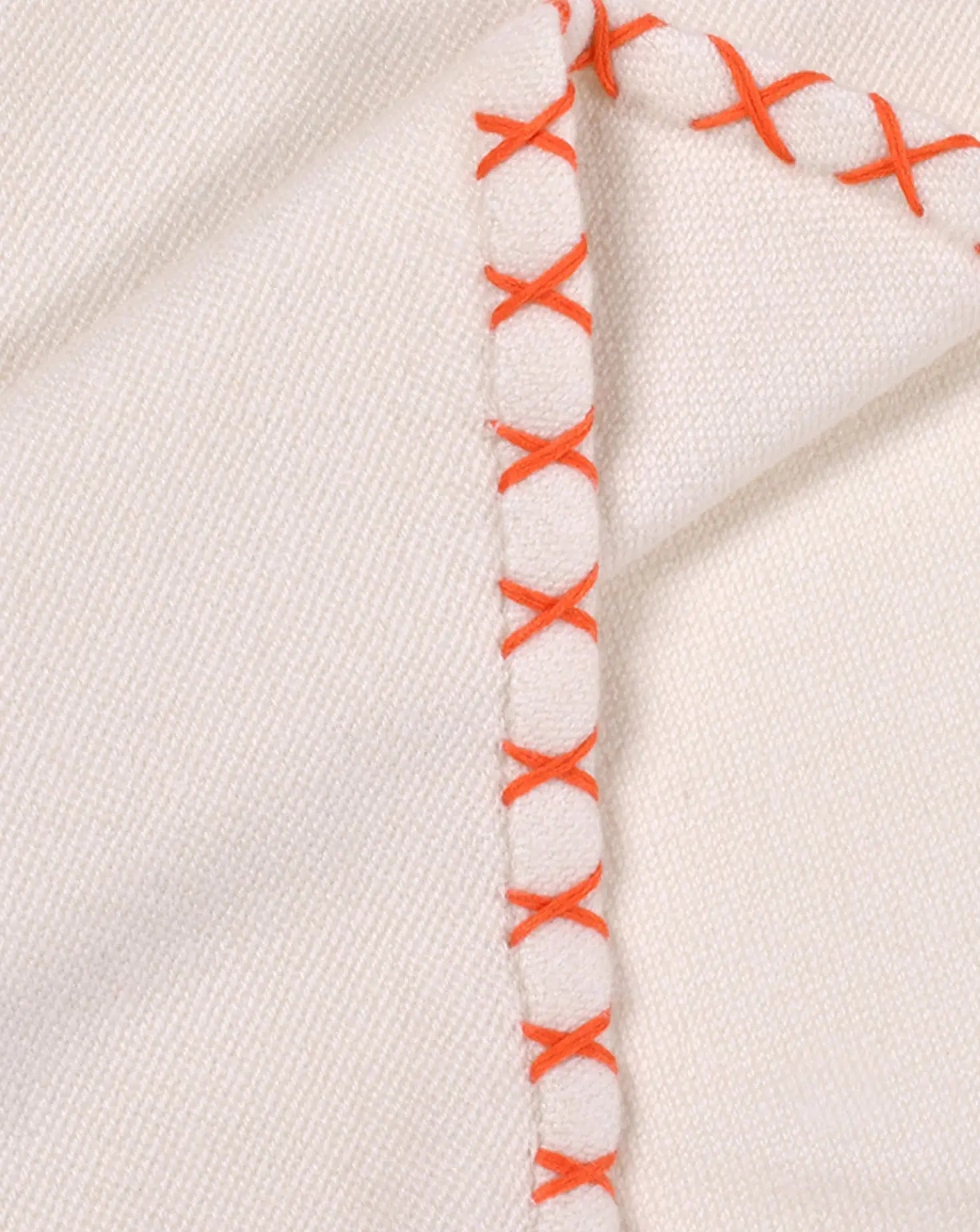 Classic Reversible Ivory Cashmere Blanket Janavi India