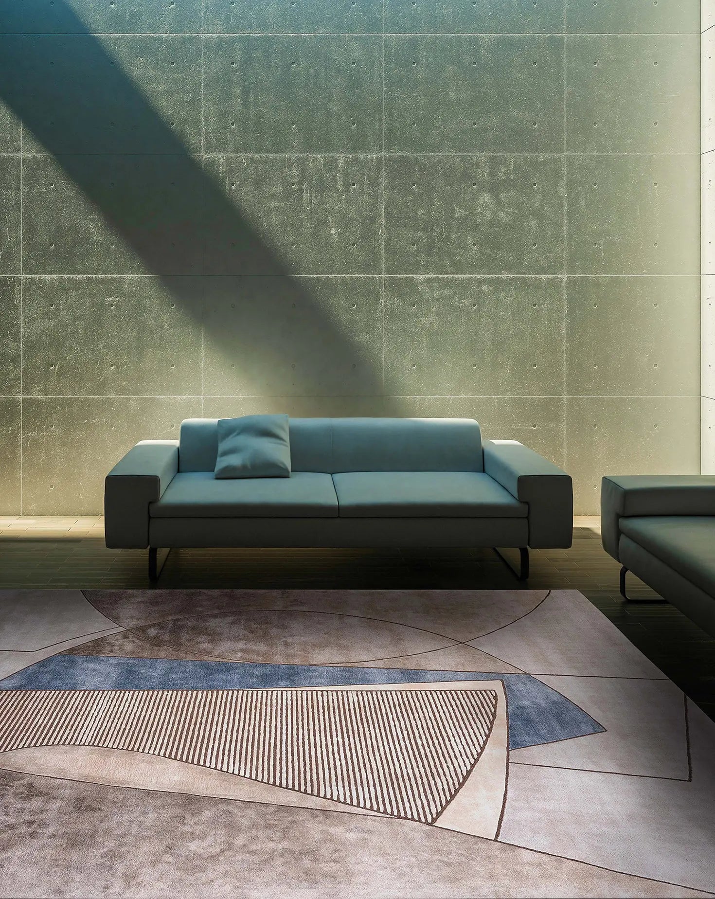 Colure Grey Blue Rug Hands
