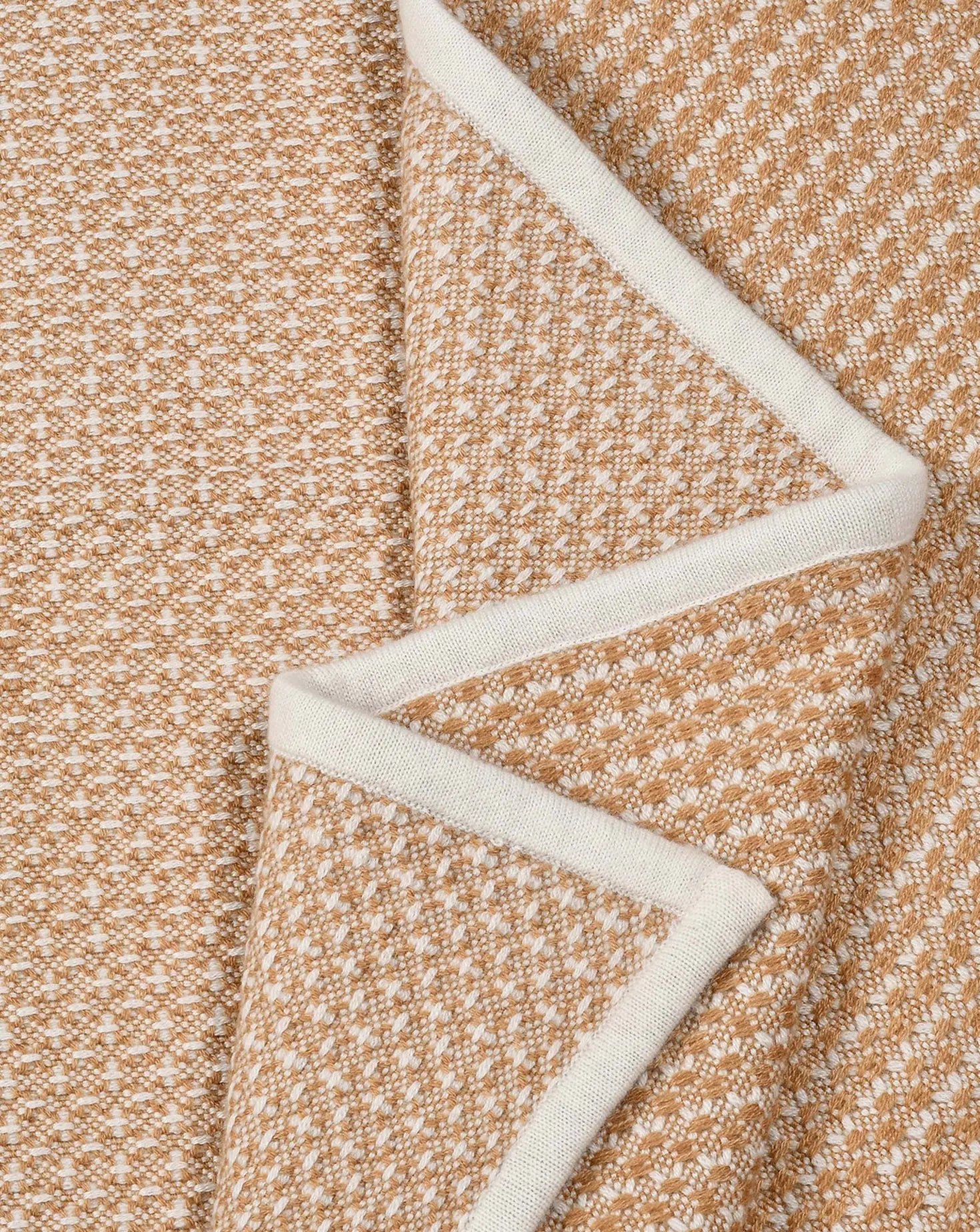 Cross Weave Beige Blanket Janavi India
