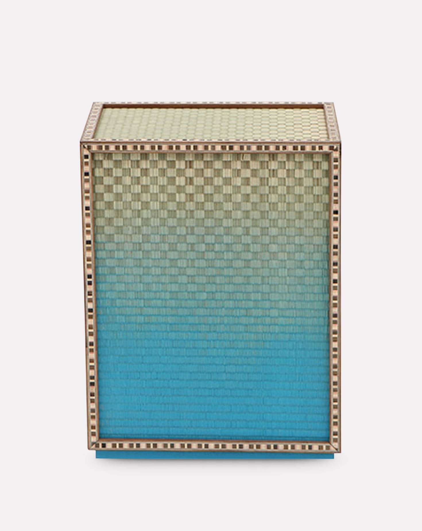Tatami With Marquetry Insert Blue Side Table