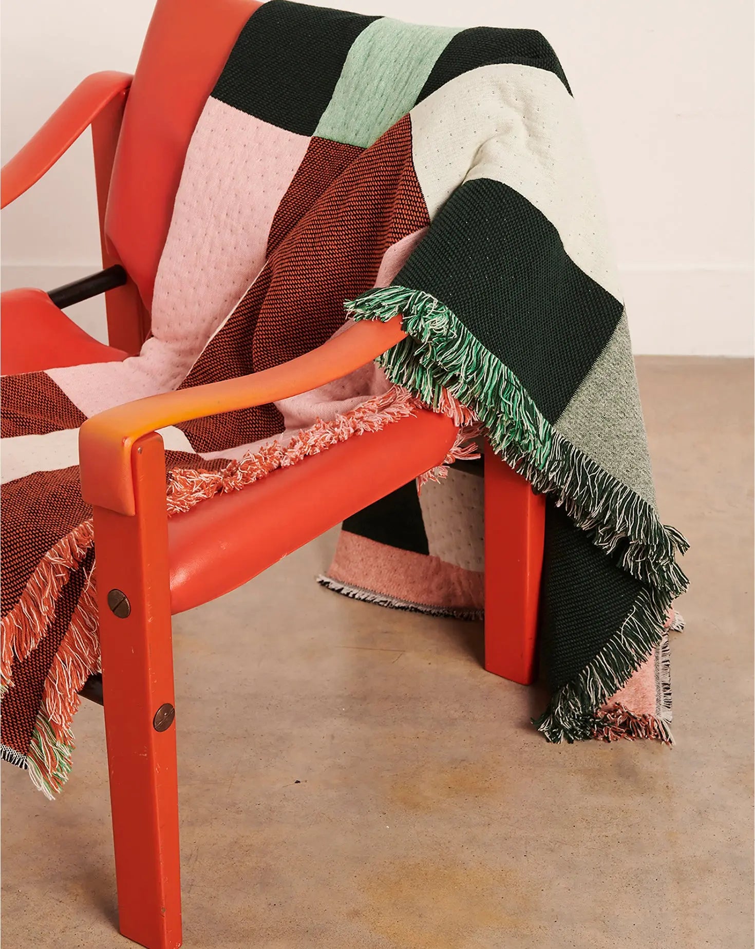 Dash Green and Pink Blanket Granite and Smoke