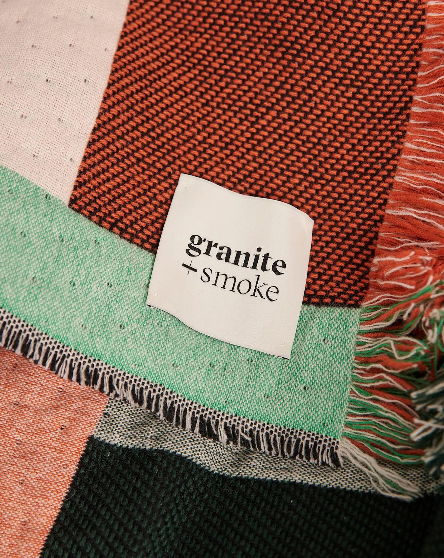 Dash Green and Pink Blanket Granite and Smoke