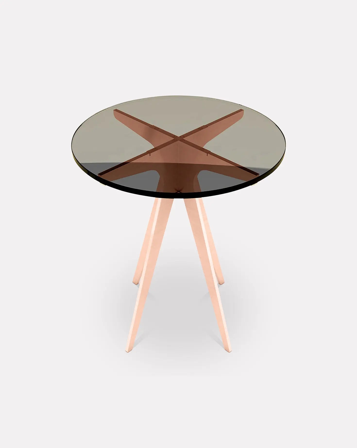 Dean Bronzed Glass and Copper Side Table Gabriel Scott