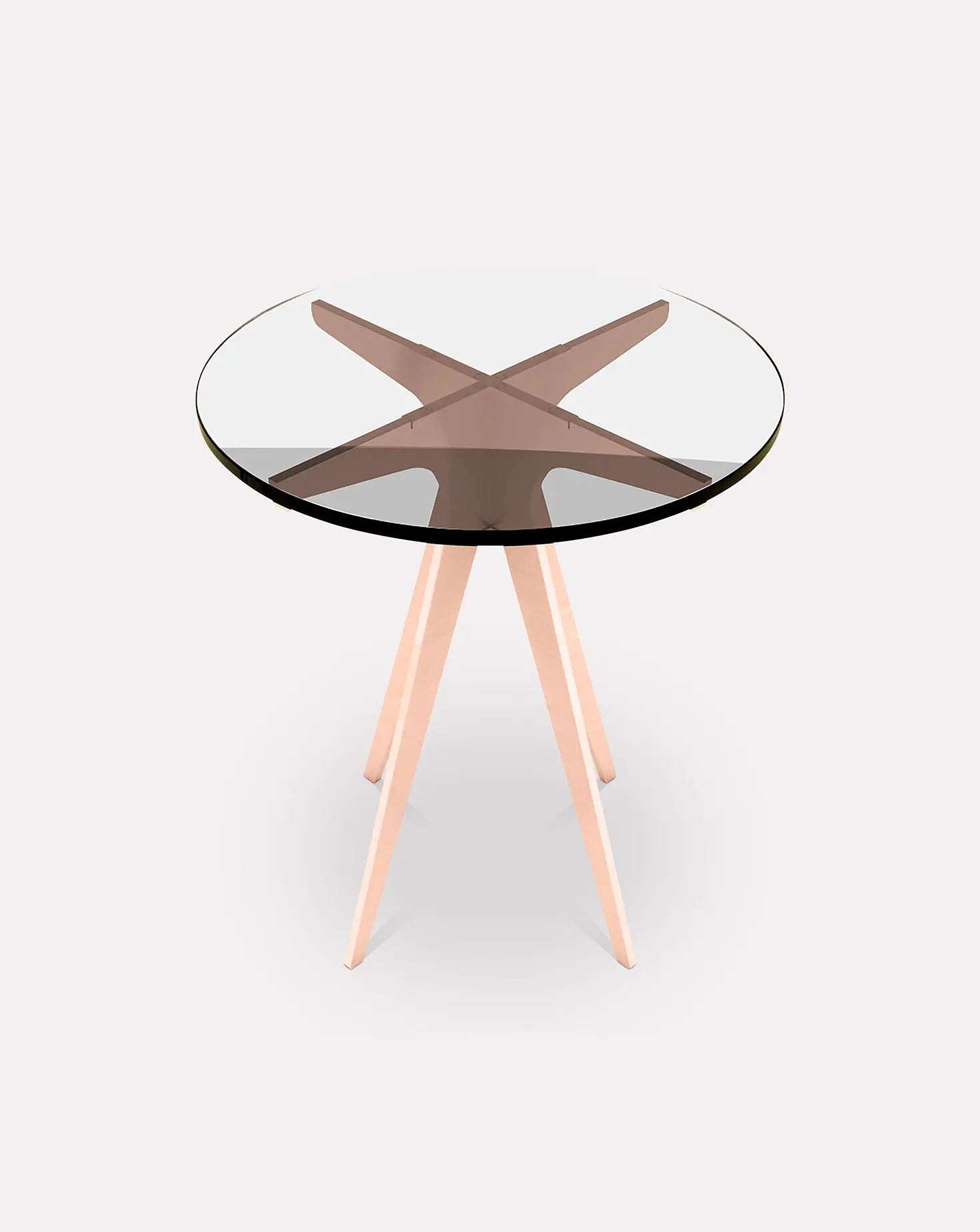 Dean Clear Glass and Brass Side Table Gabriel Scott