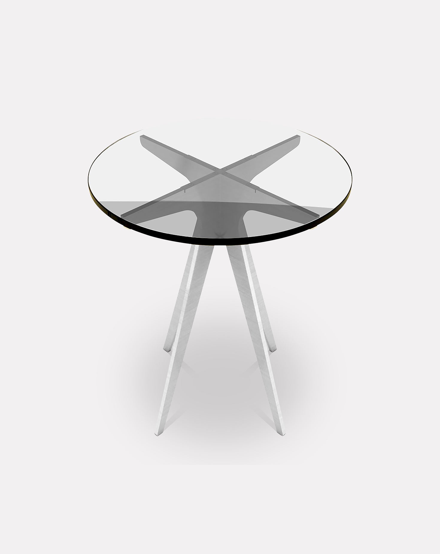 Dean Clear Glass and Metal Side Table