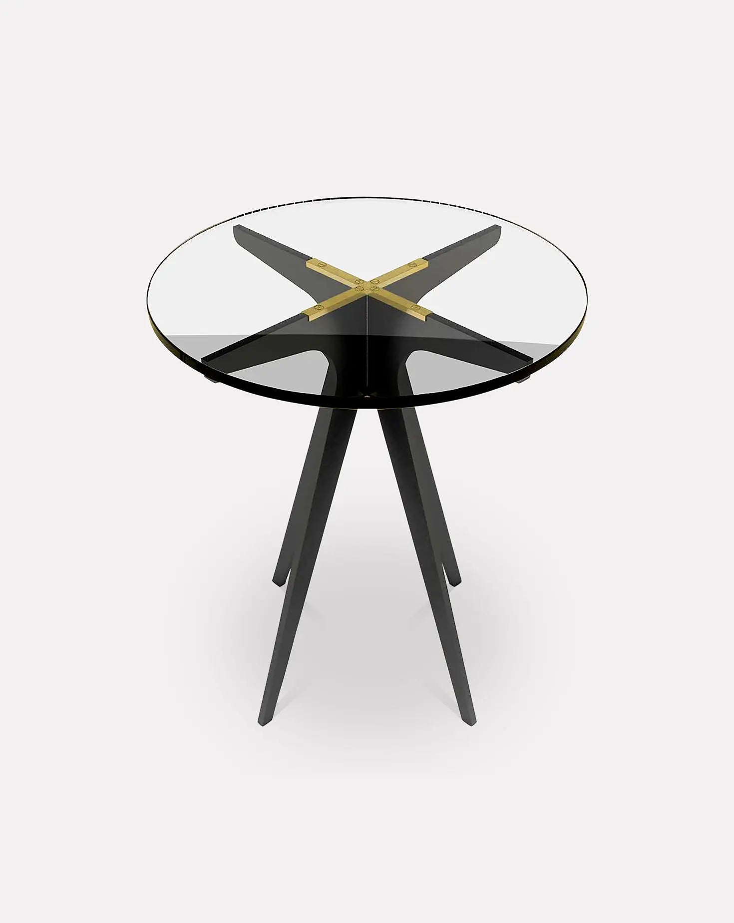 Dean Clear Glass and Nickel Side Table Gabriel Scott