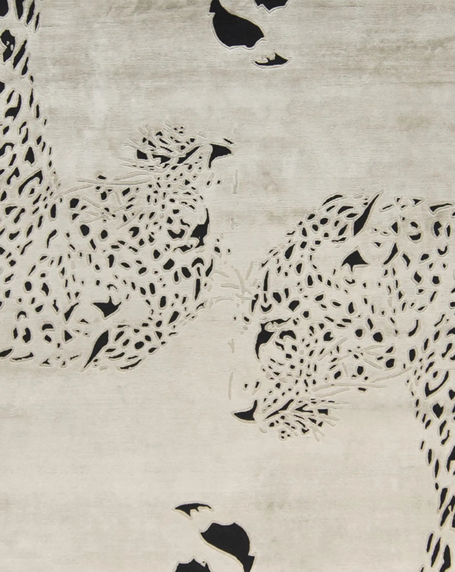 Double Leopard Silk and Wool Rug Sahrai Milano