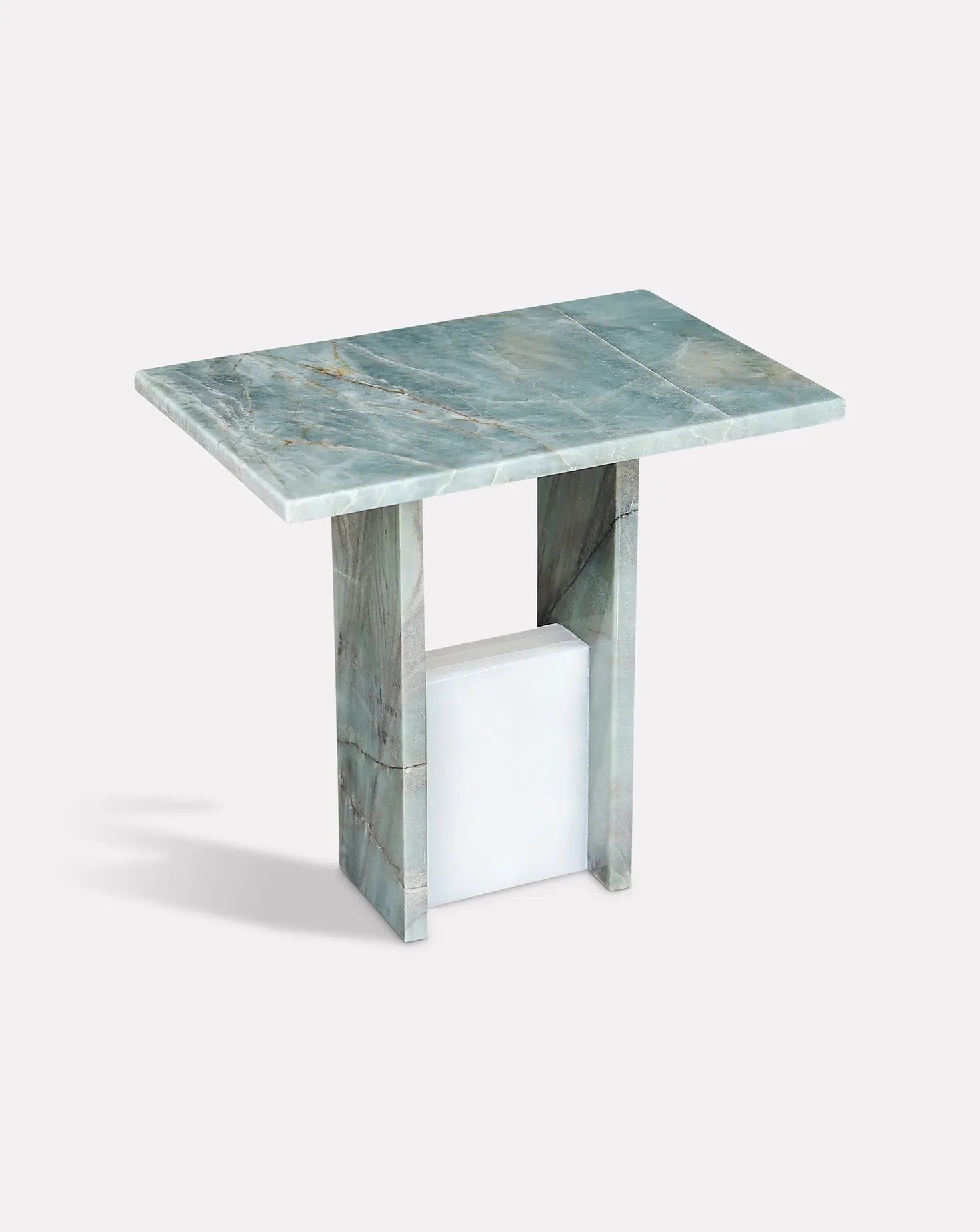 Emerald Quartzite Sculptural Side Table Stone Stackers