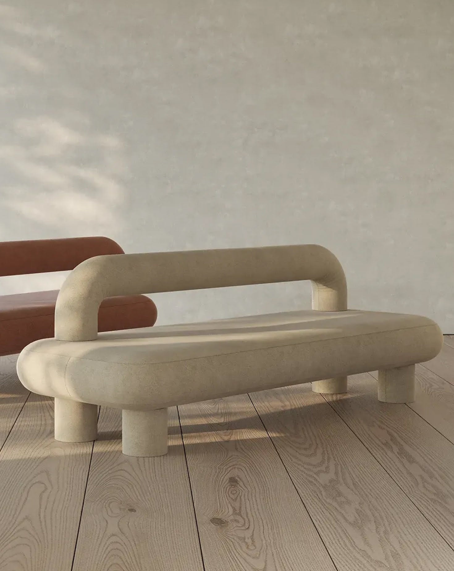 Fat Suede Upholstered Sofa