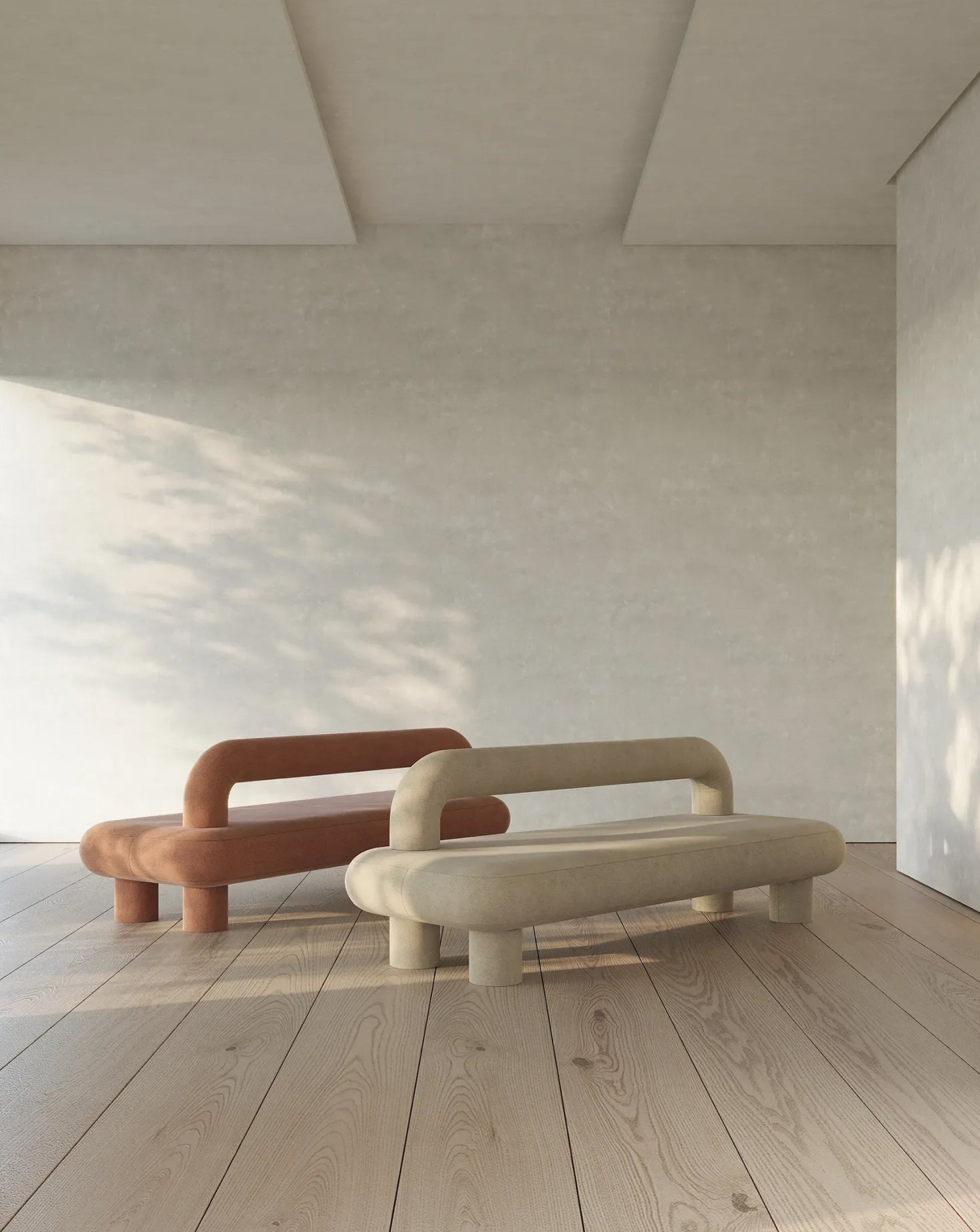 Fat Suede Upholstered Sofa