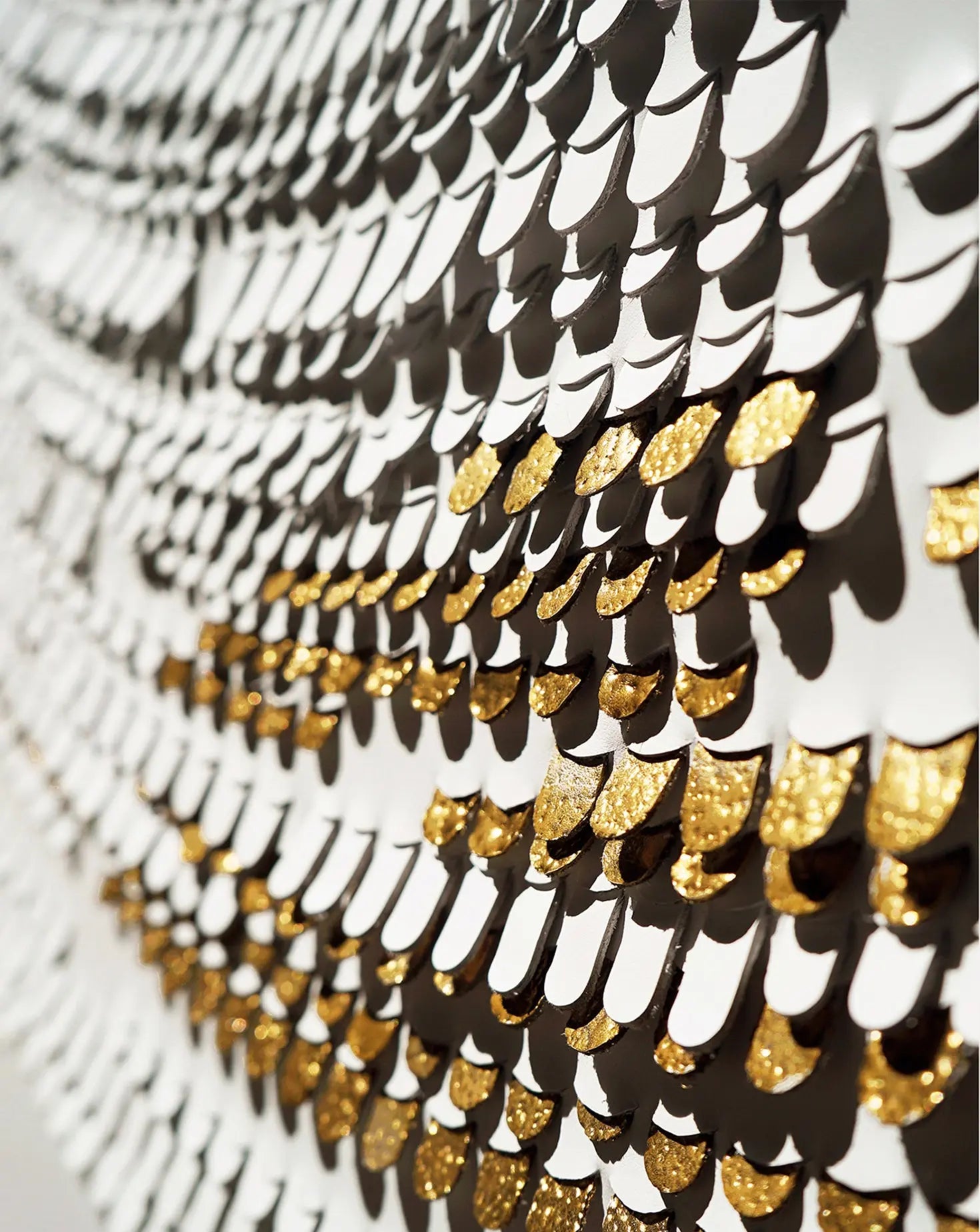 Feather White and Gold Wall Art Louise Heighes
