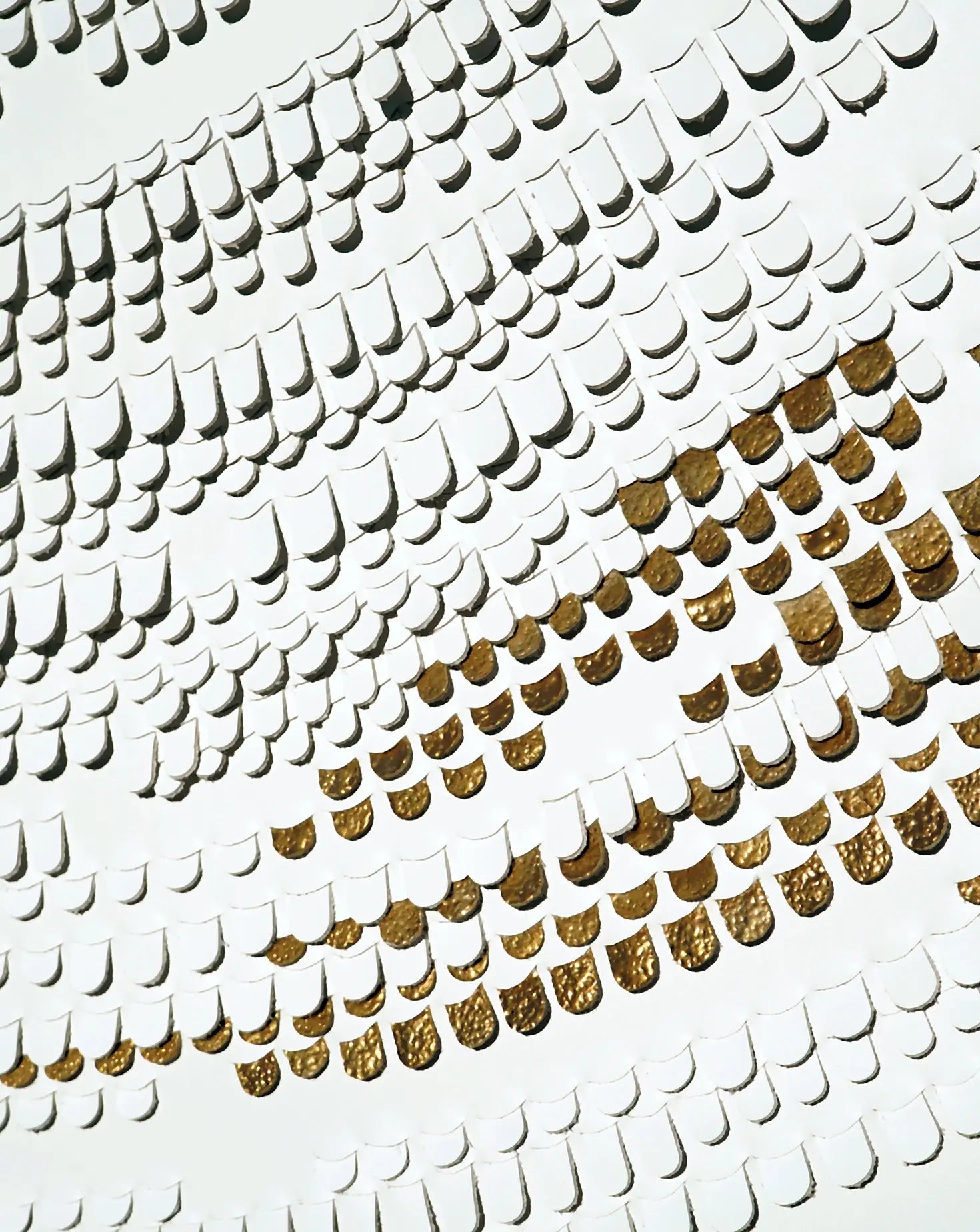 Feather White and Gold Wall Art Louise Heighes
