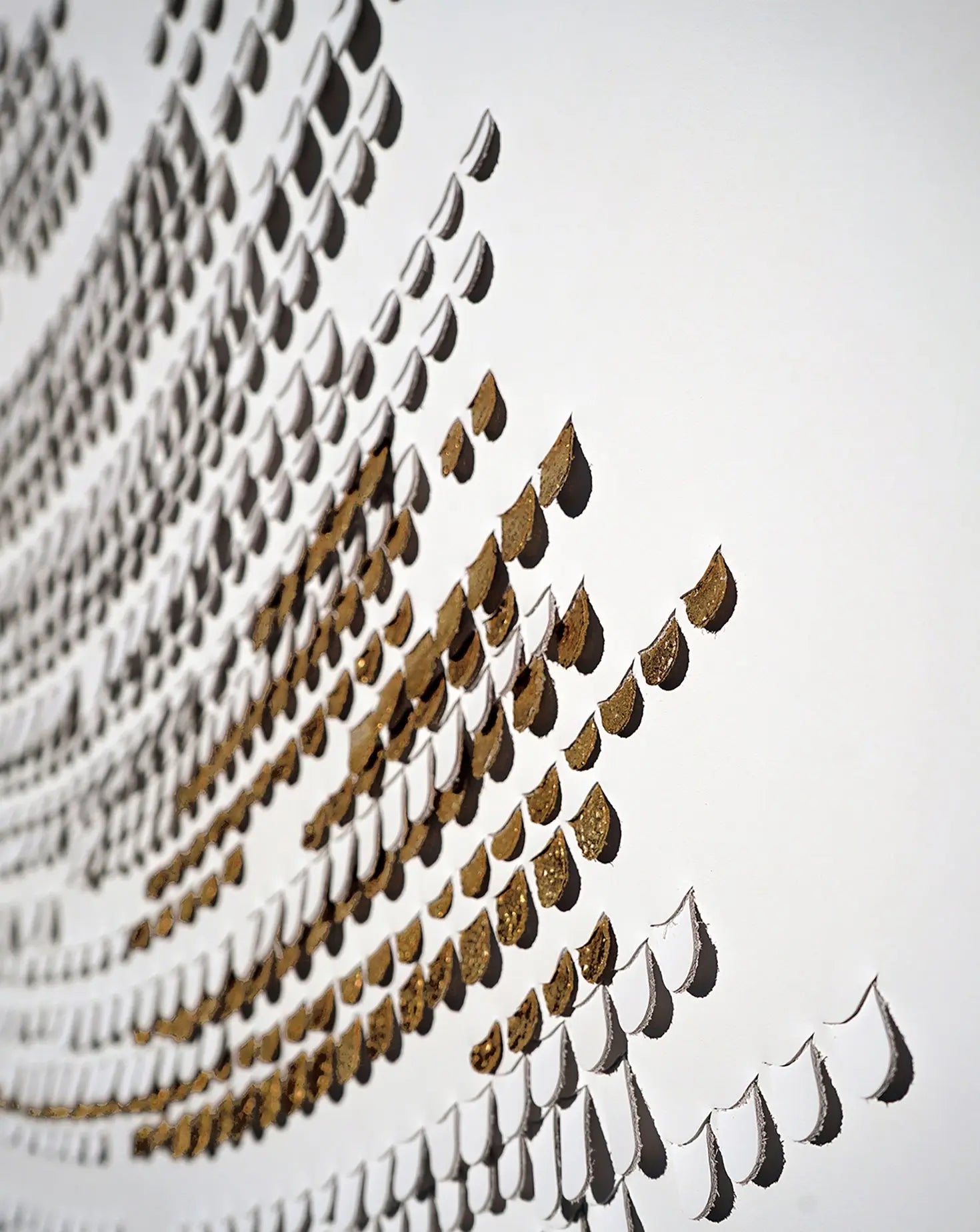 Feather White and Gold Wall Art Louise Heighes
