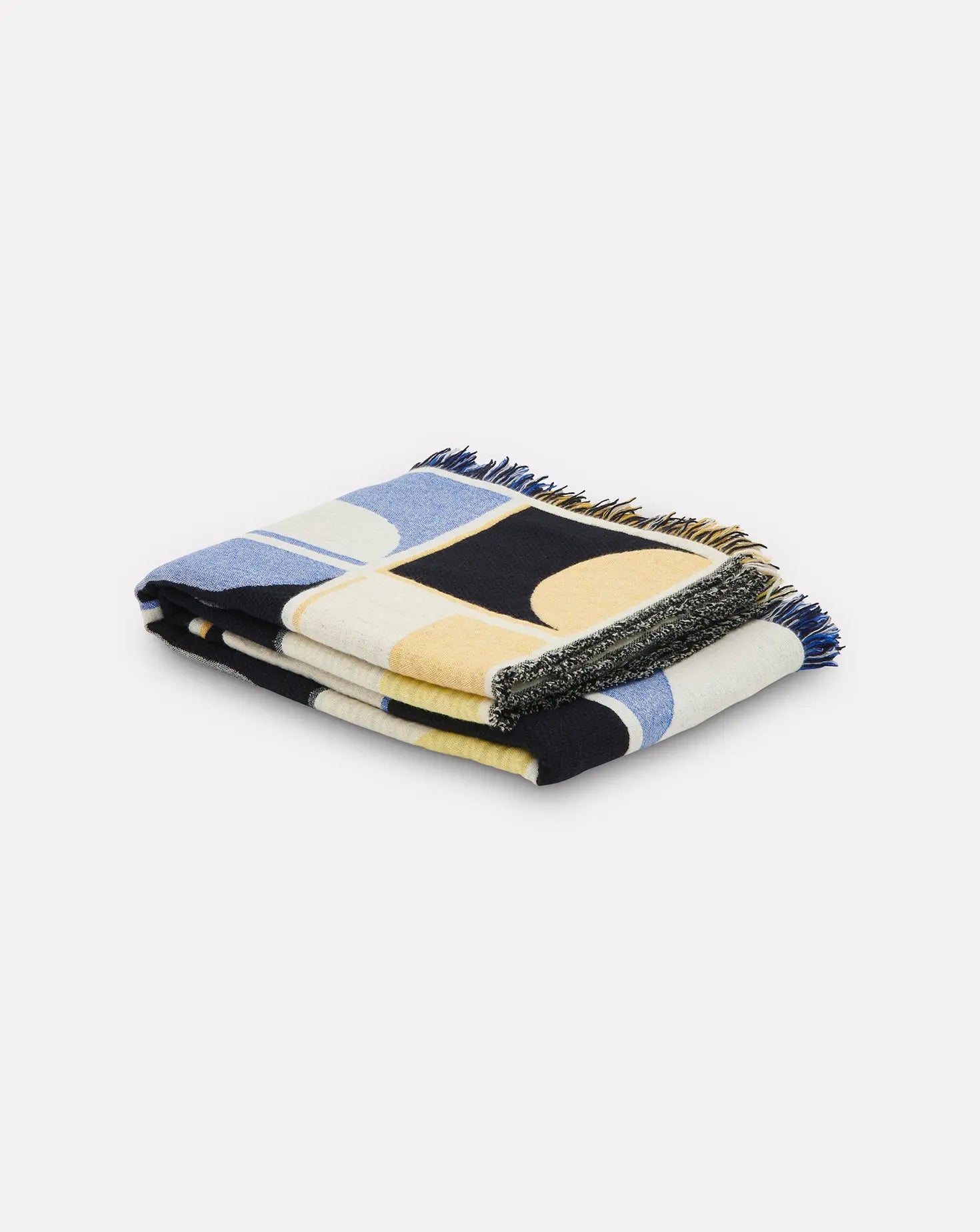 Grid Blue and Yellow Blanket Granite and Smoke