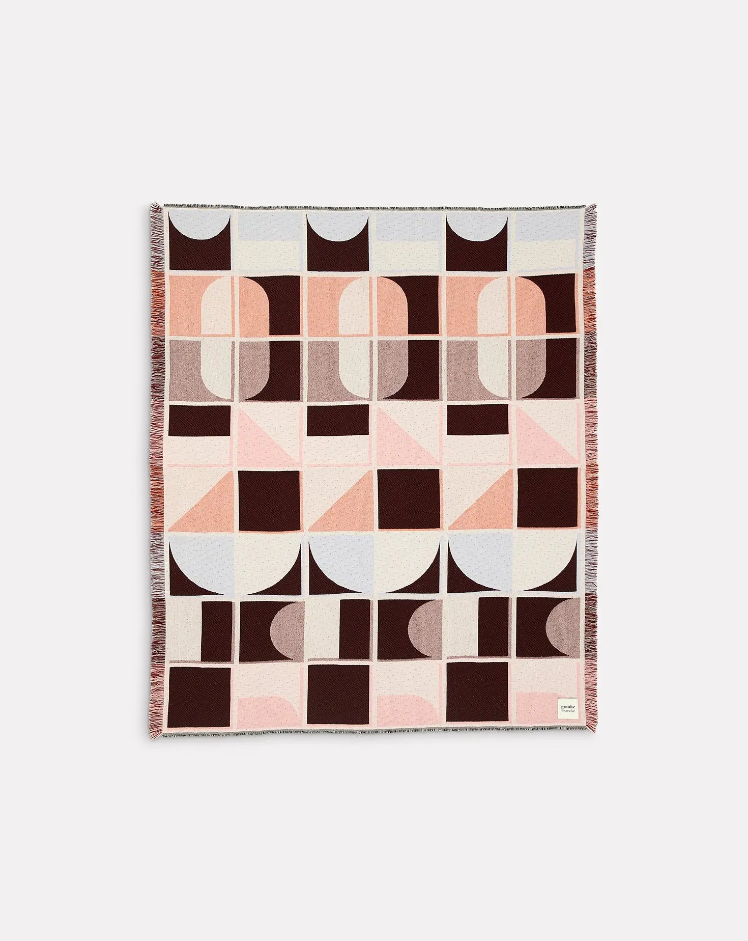 Grid Pink Blanket Granite and Smoke