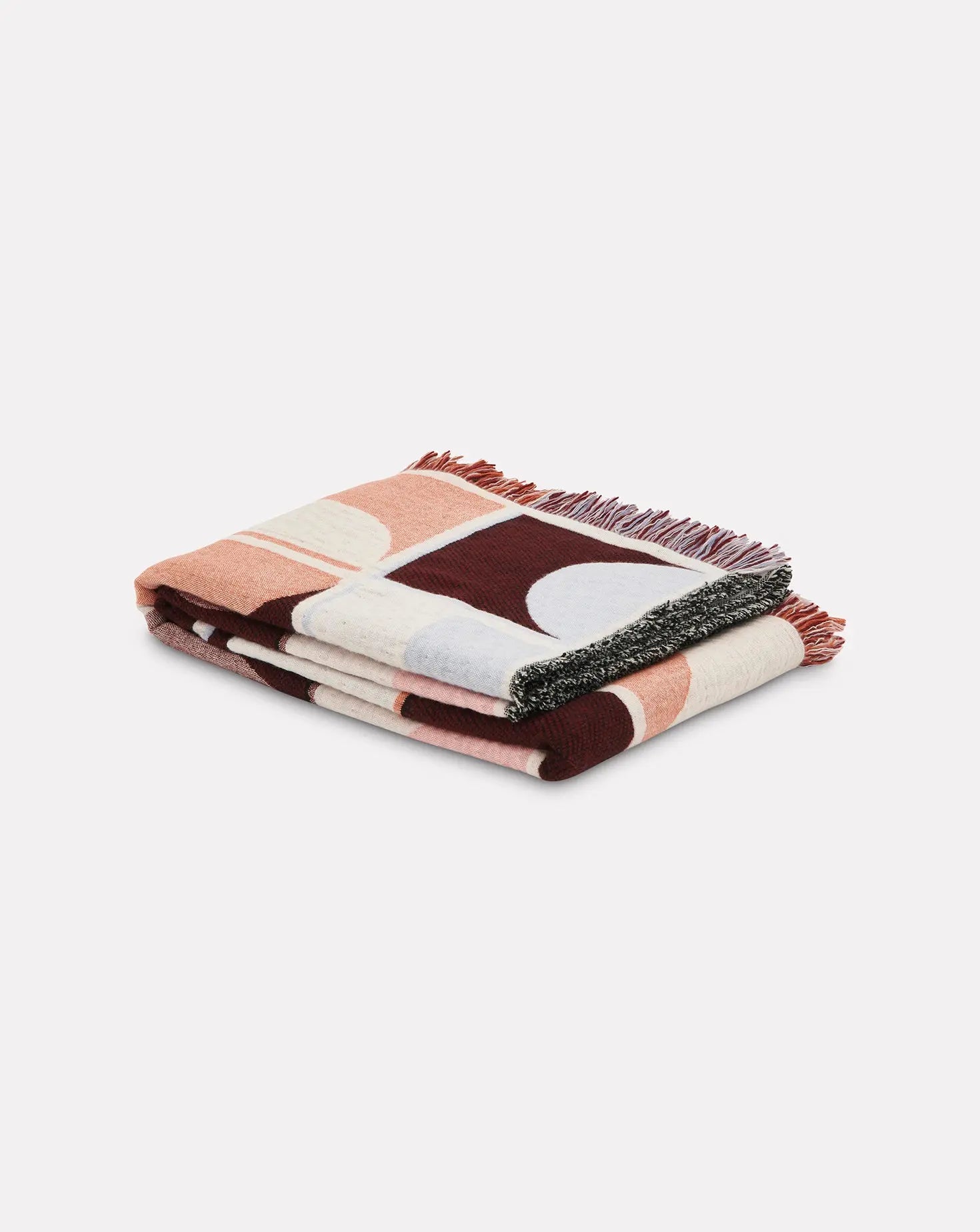 Grid Pink Blanket Granite and Smoke