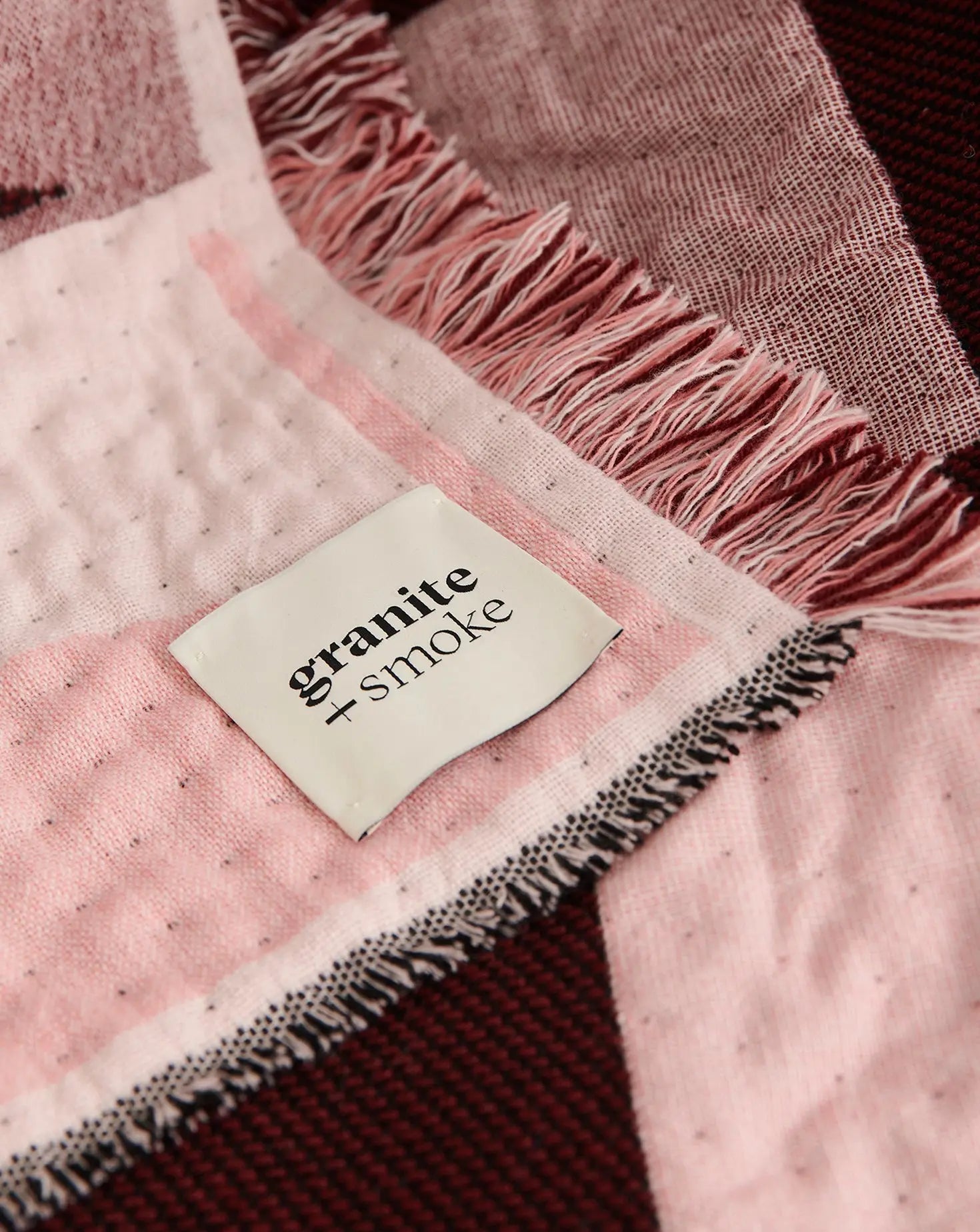 Grid Pink Blanket Granite and Smoke