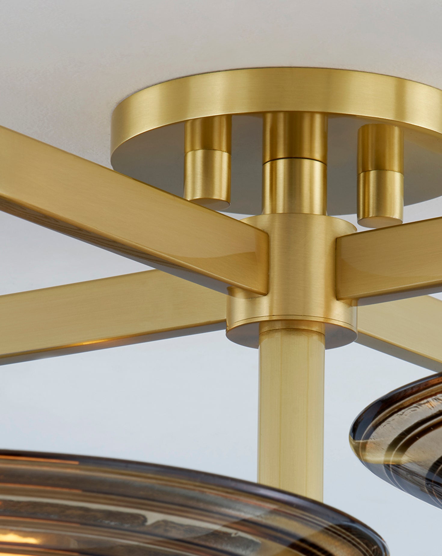 Griston Brass and Glass Flush Mount