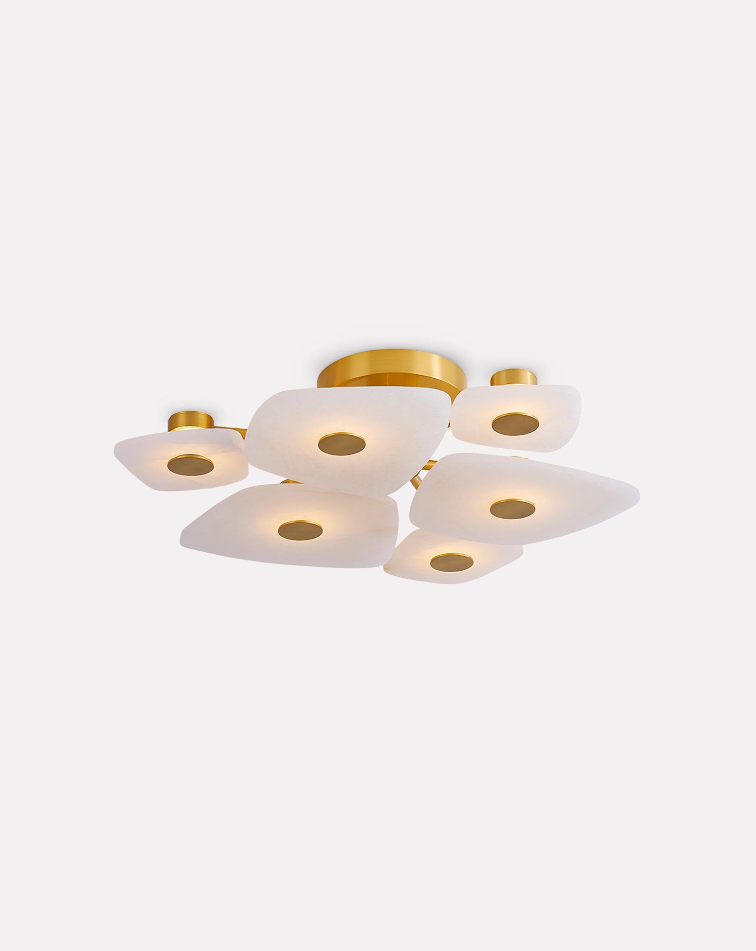 Holmdel Brassand Alabaster Flush Mount