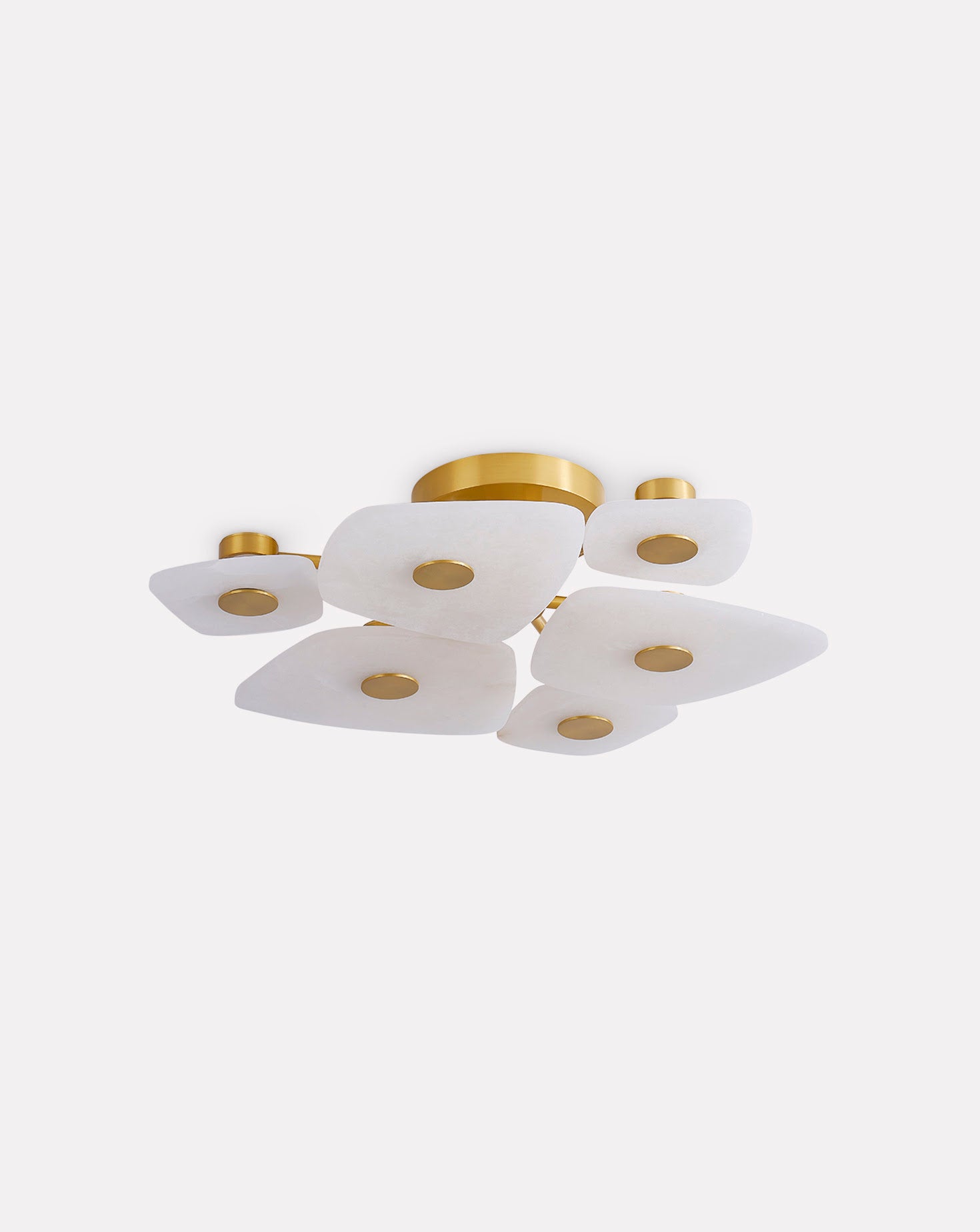 Holmdel Brassand Alabaster Flush Mount