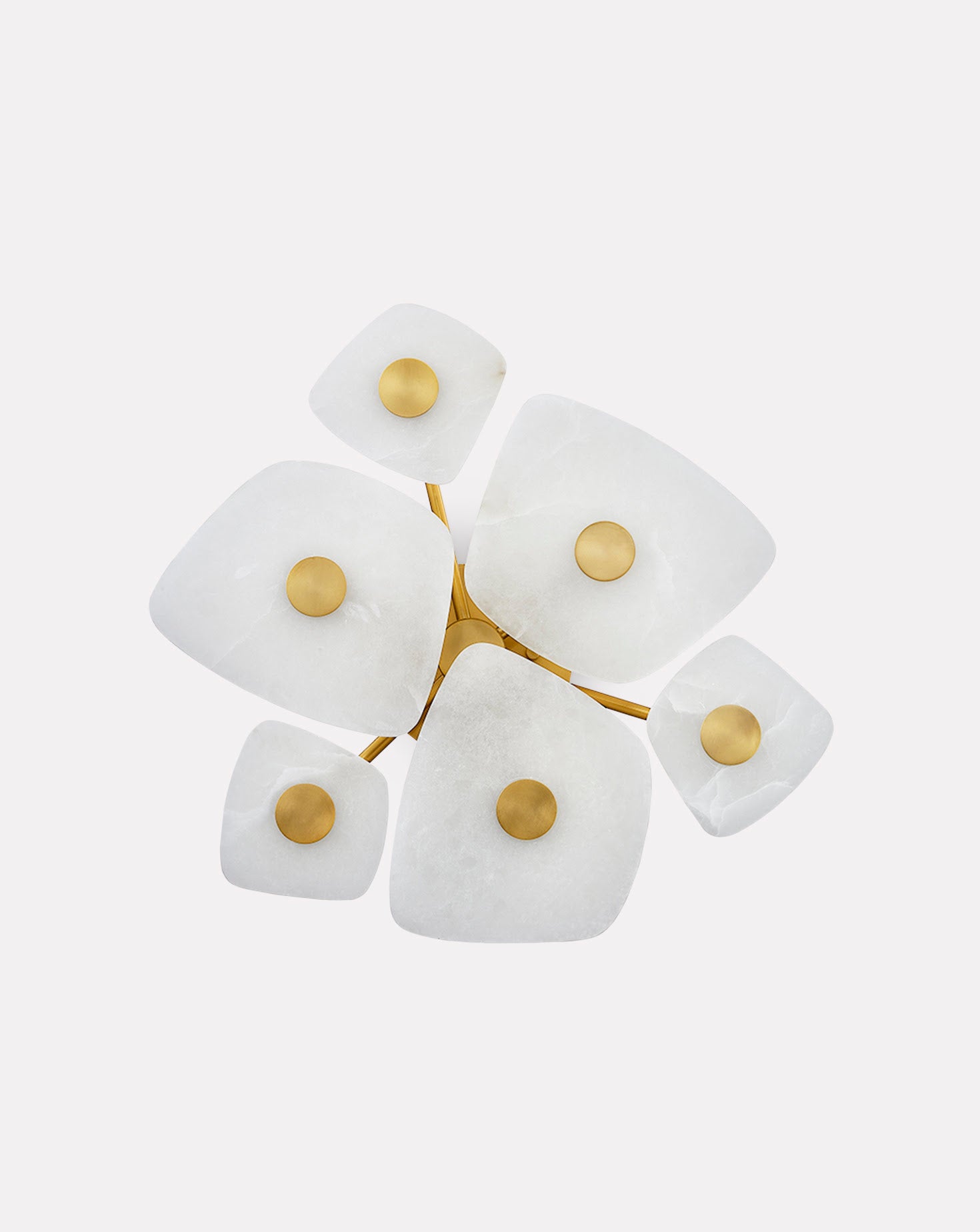 Holmdel Brassand Alabaster Flush Mount