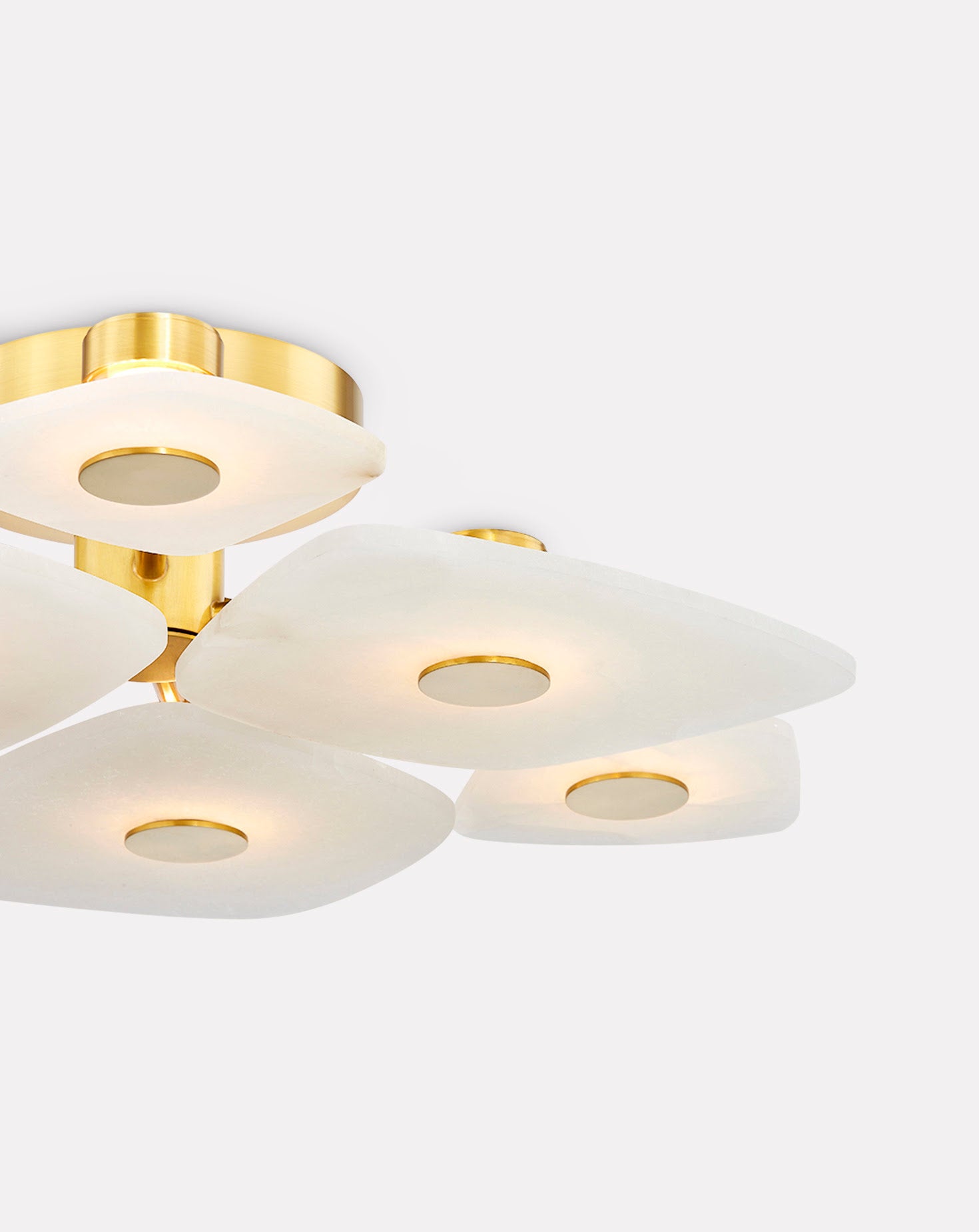 Holmdel Brassand Alabaster Flush Mount
