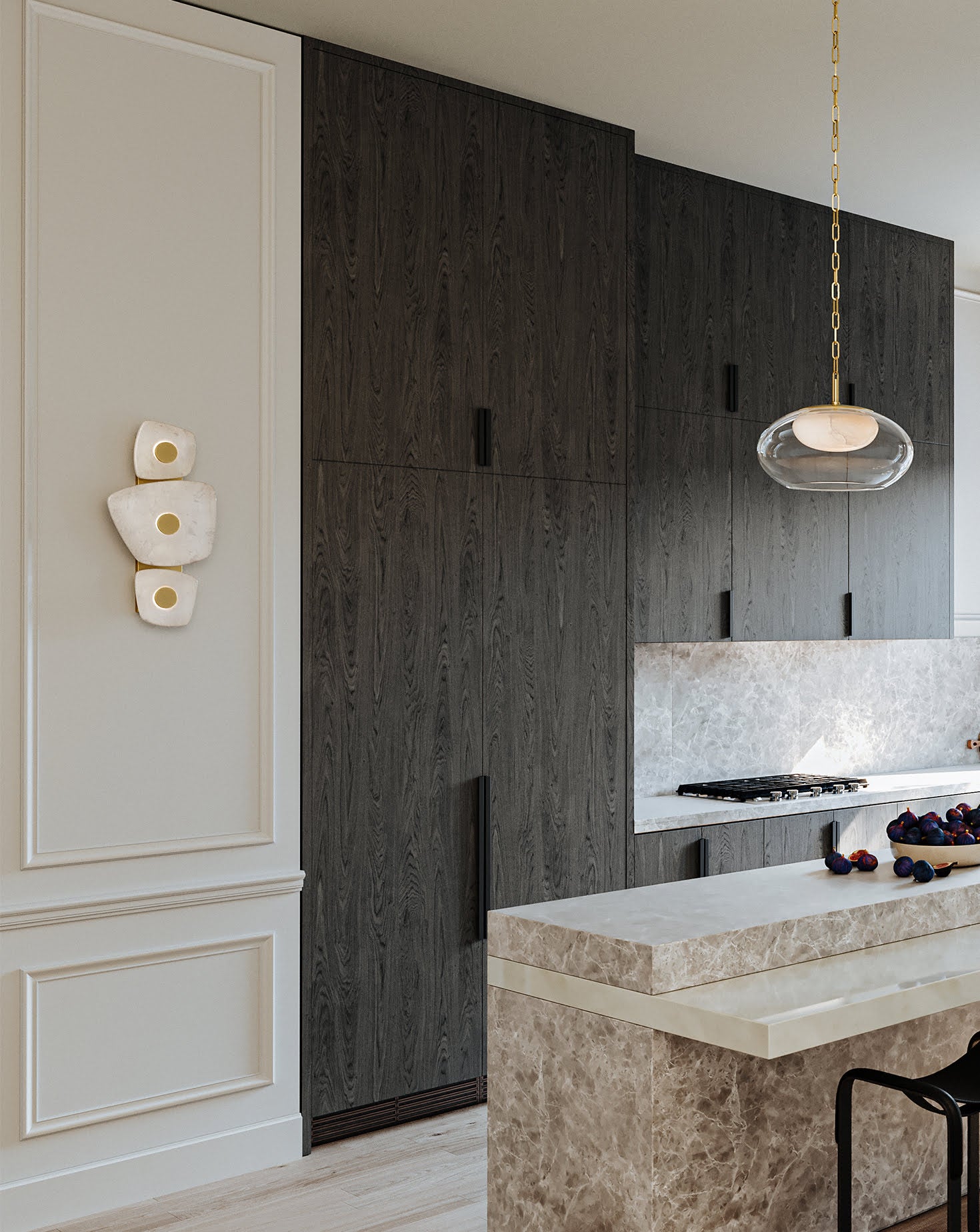 Holmdel Brass and Alabaster Wall Sconce