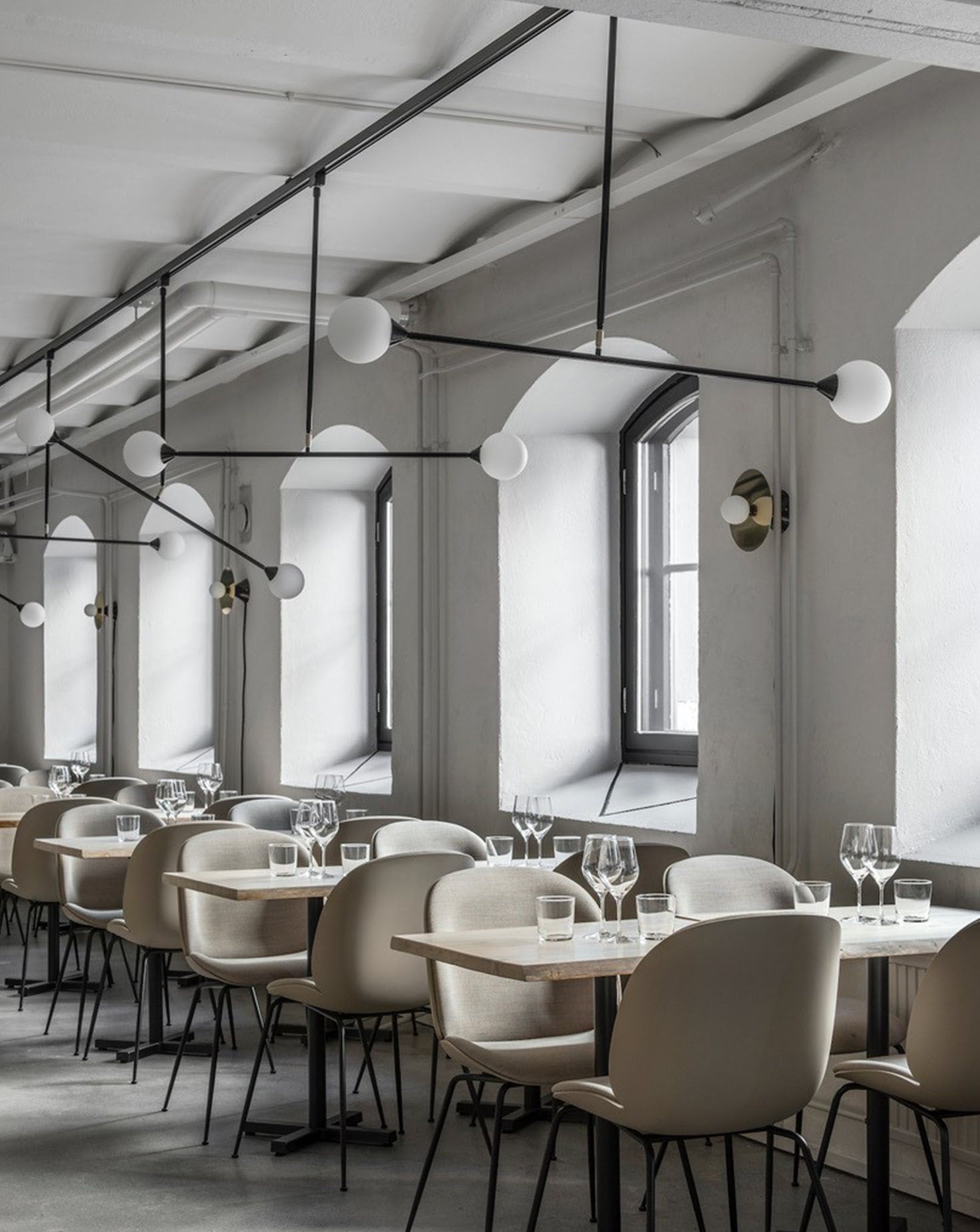 Two Spheres Metal and Glass Pendant