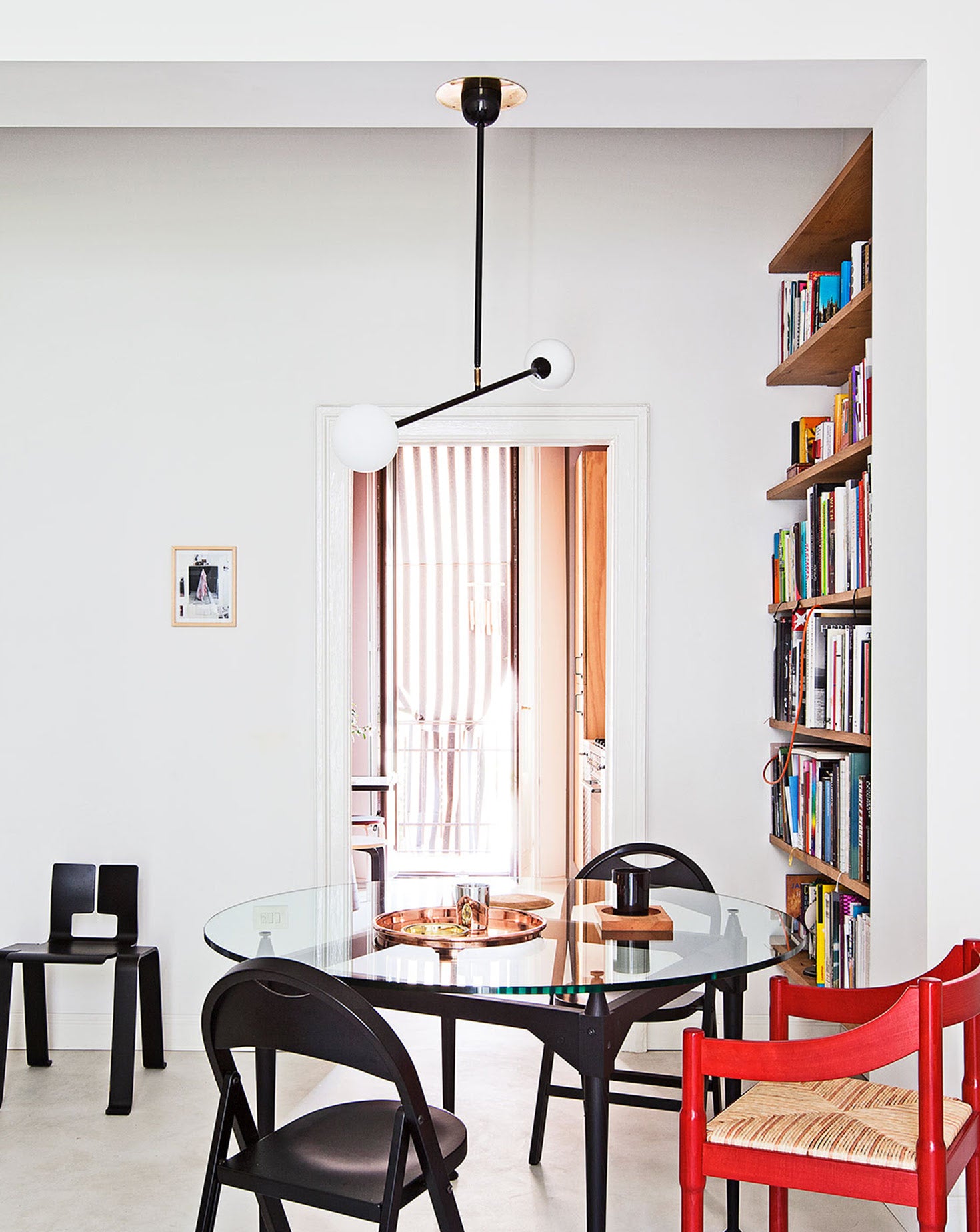 Two Spheres Metal and Glass Pendant