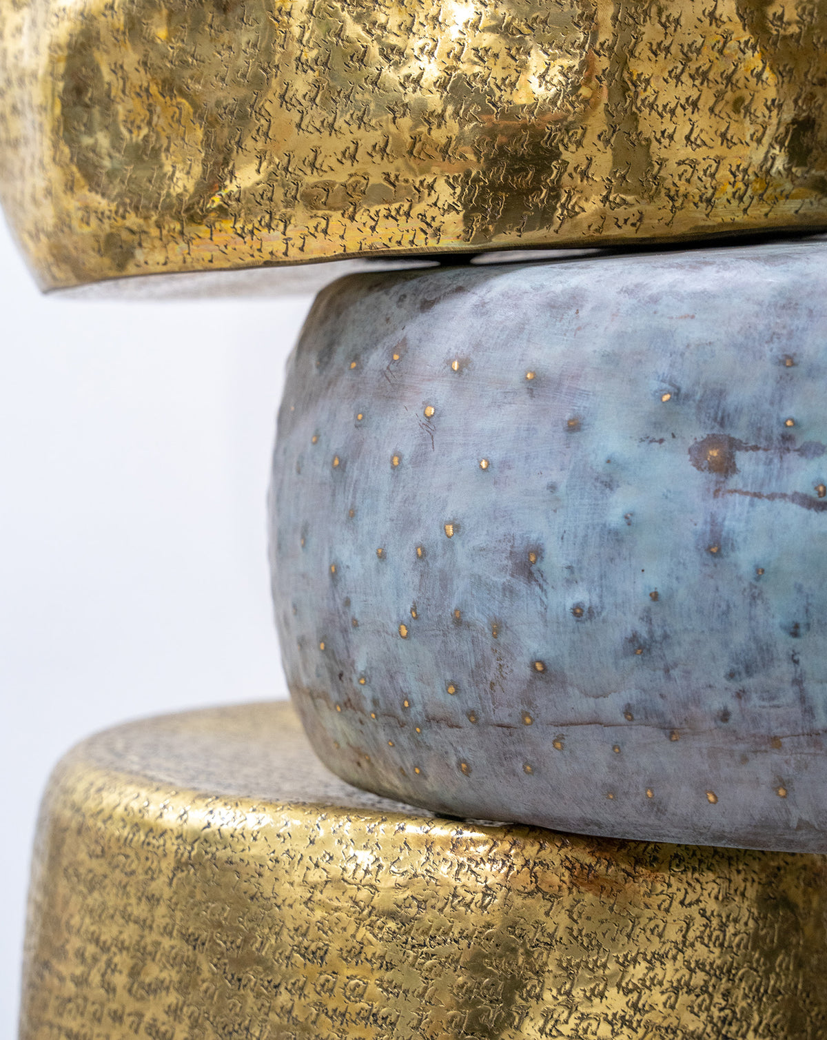Handcrafted in India by Art Attaichi, blending traditional metalwork with contemporary form