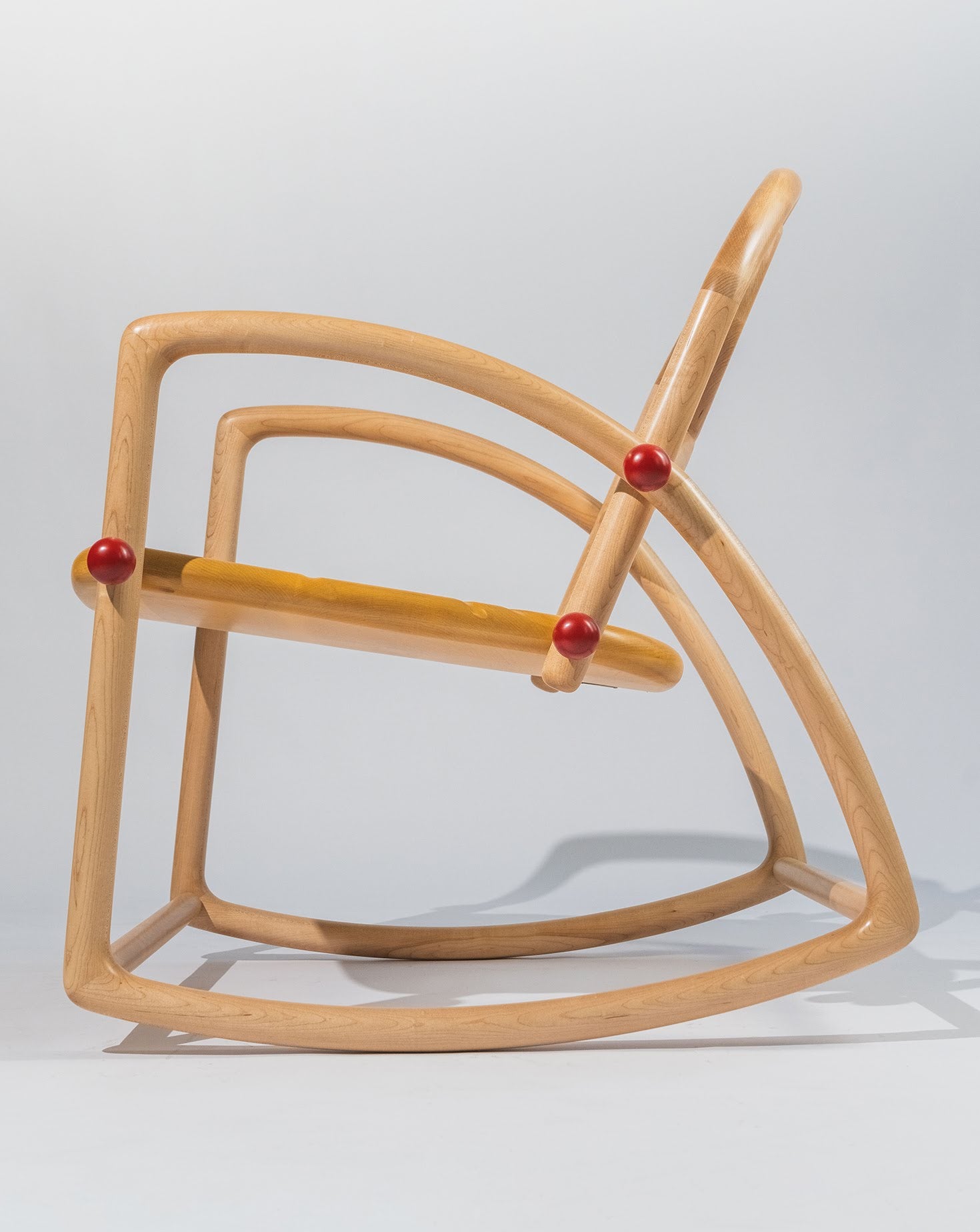 Acil Maple Wood and Carmine Swing Chair