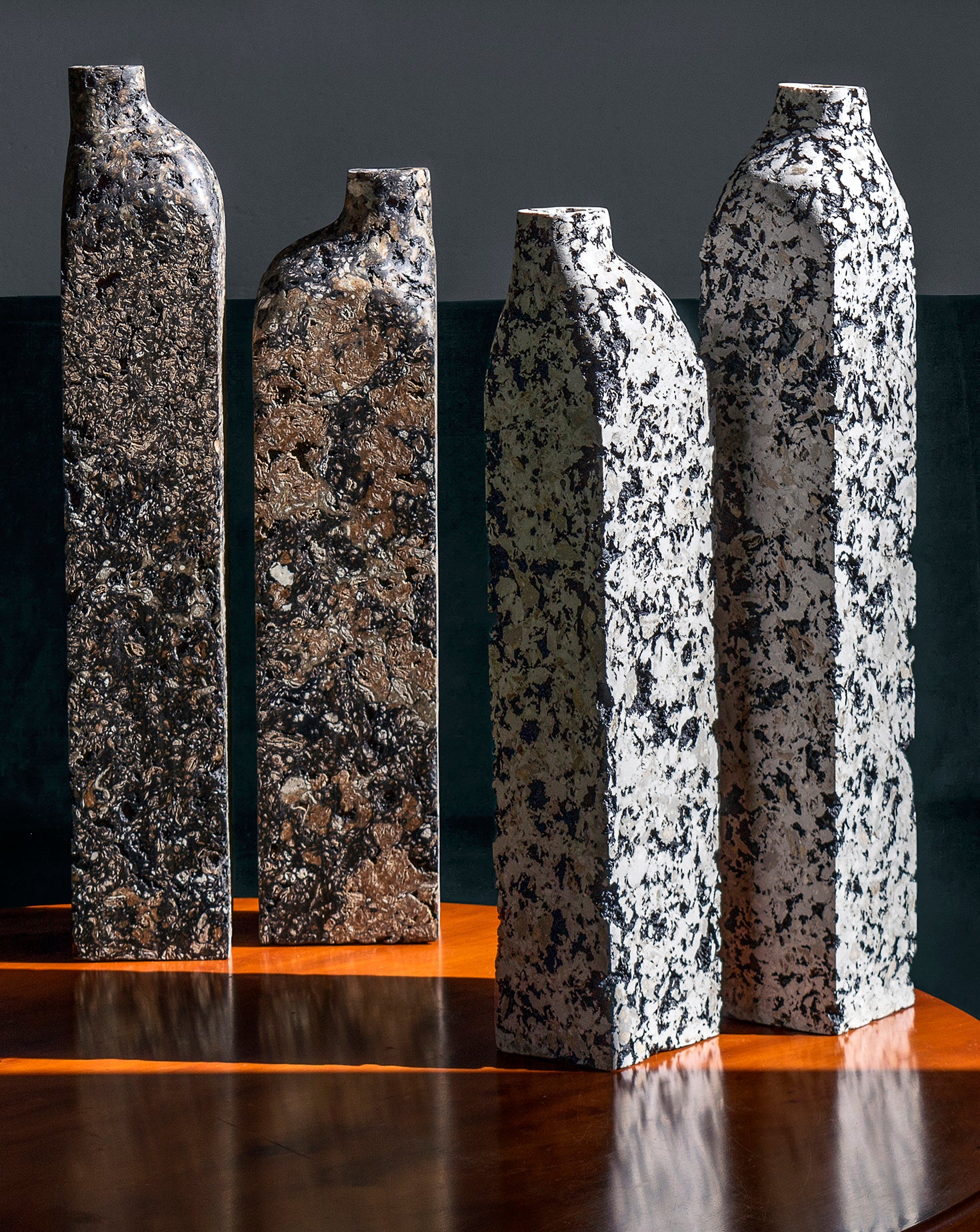 Block Sculptural Black Vase