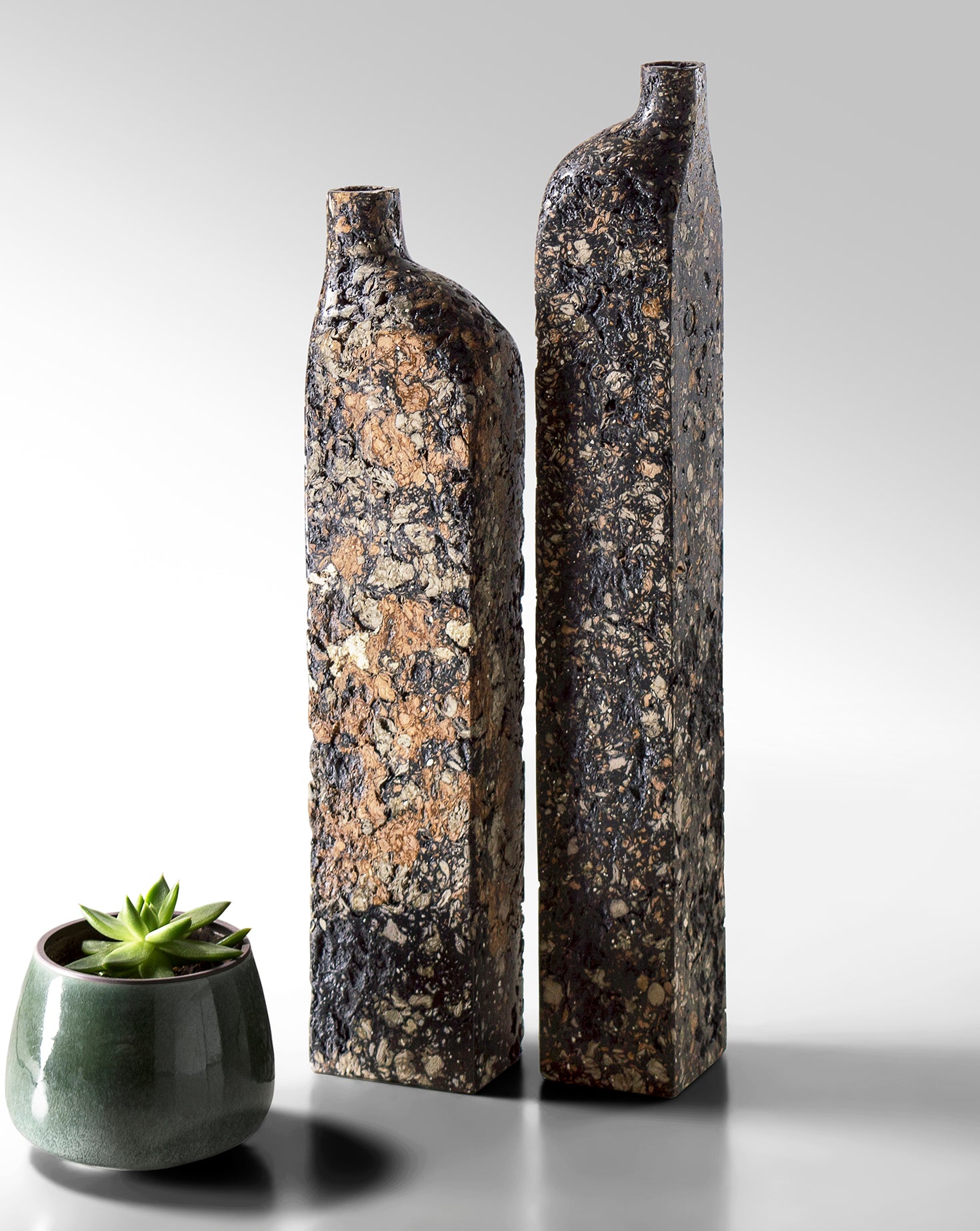 Block Sculptural Black Vase