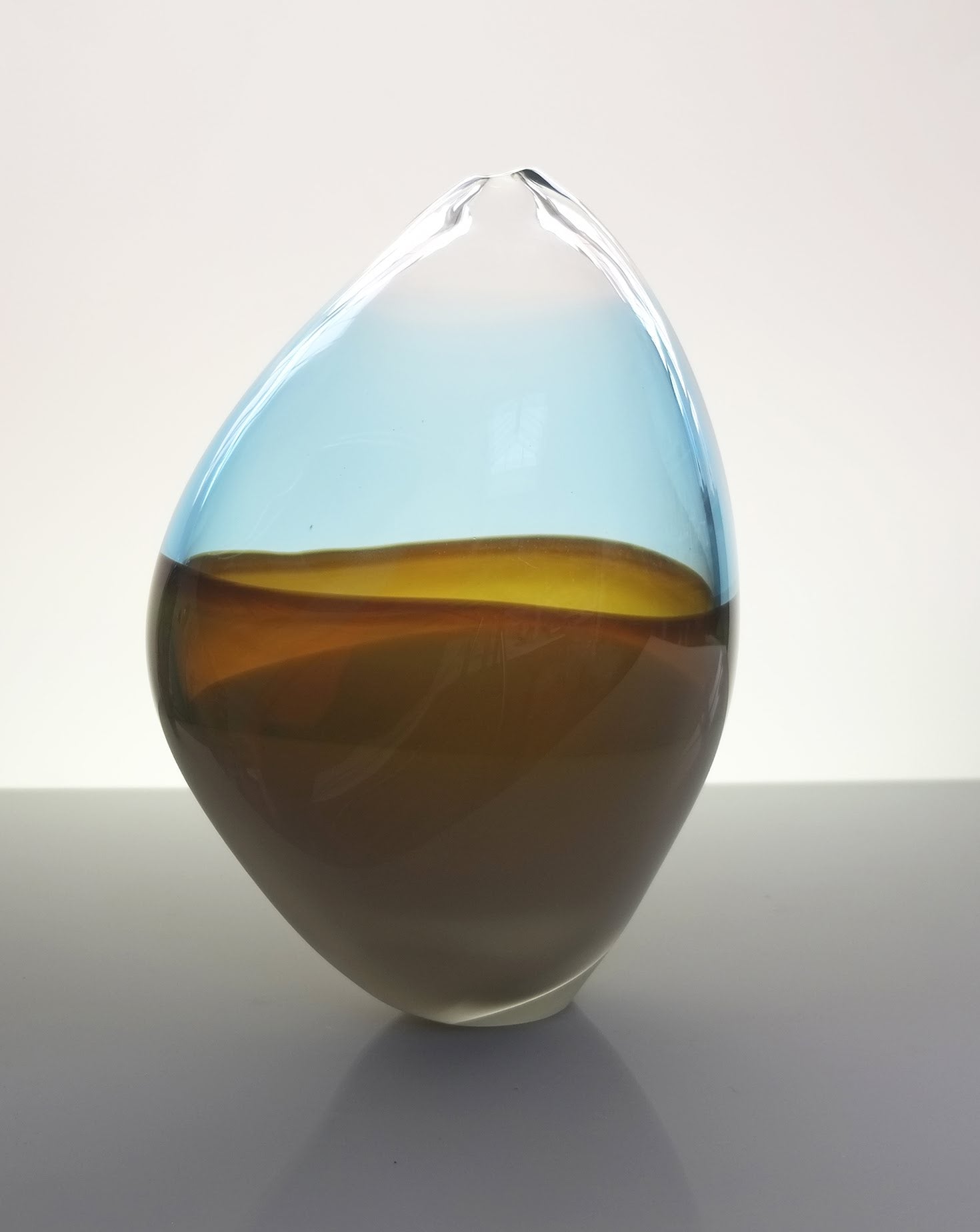 Blue Azure Abstract I Blue Amber Vessel