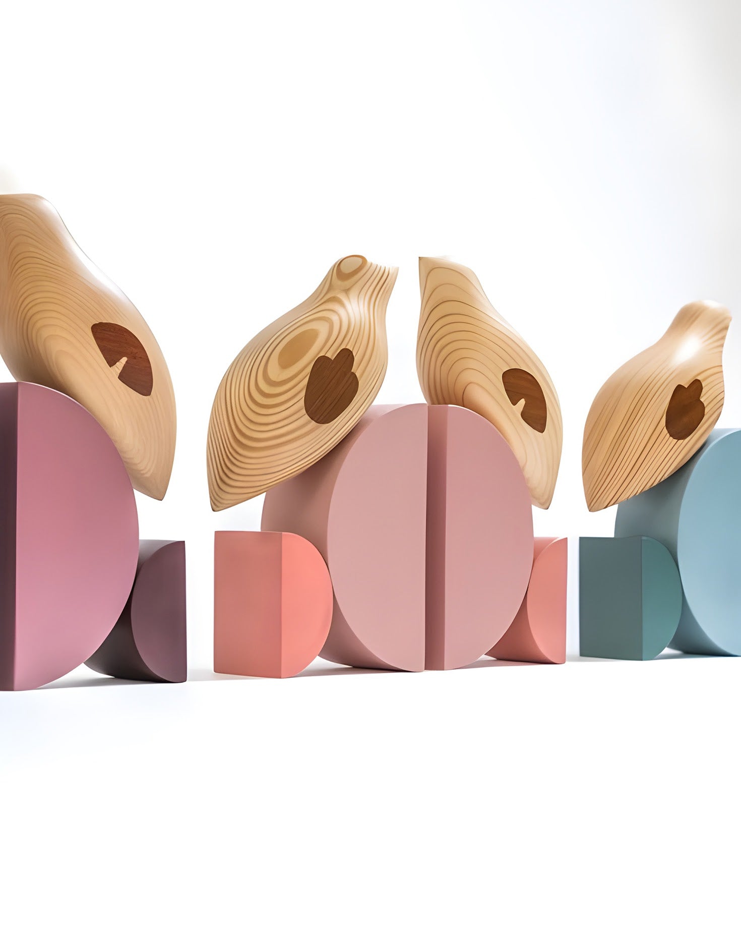 Bulbul Maple Wood and Berry Sculpture