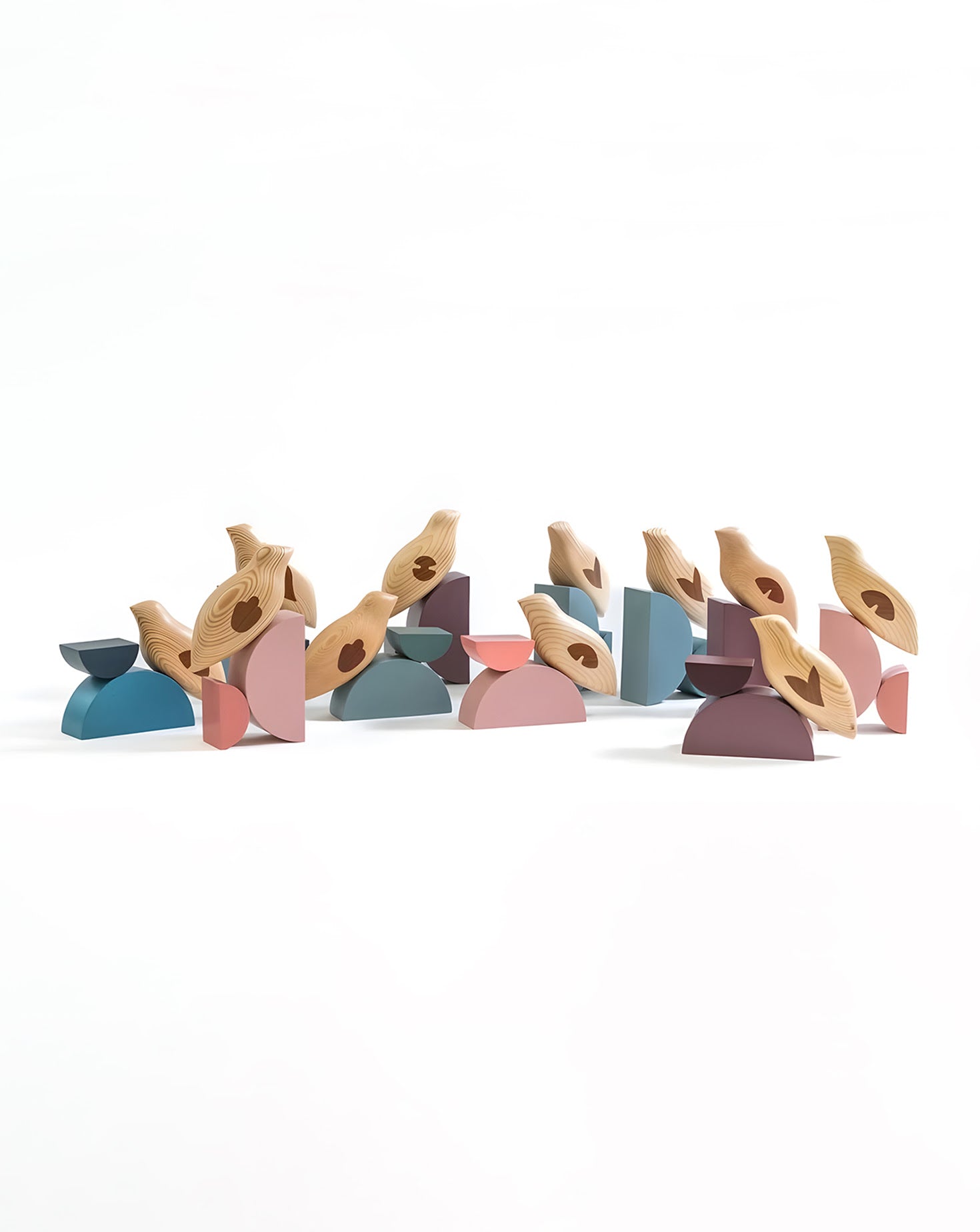 Bulbul Maple Wood and Berry Sculpture
