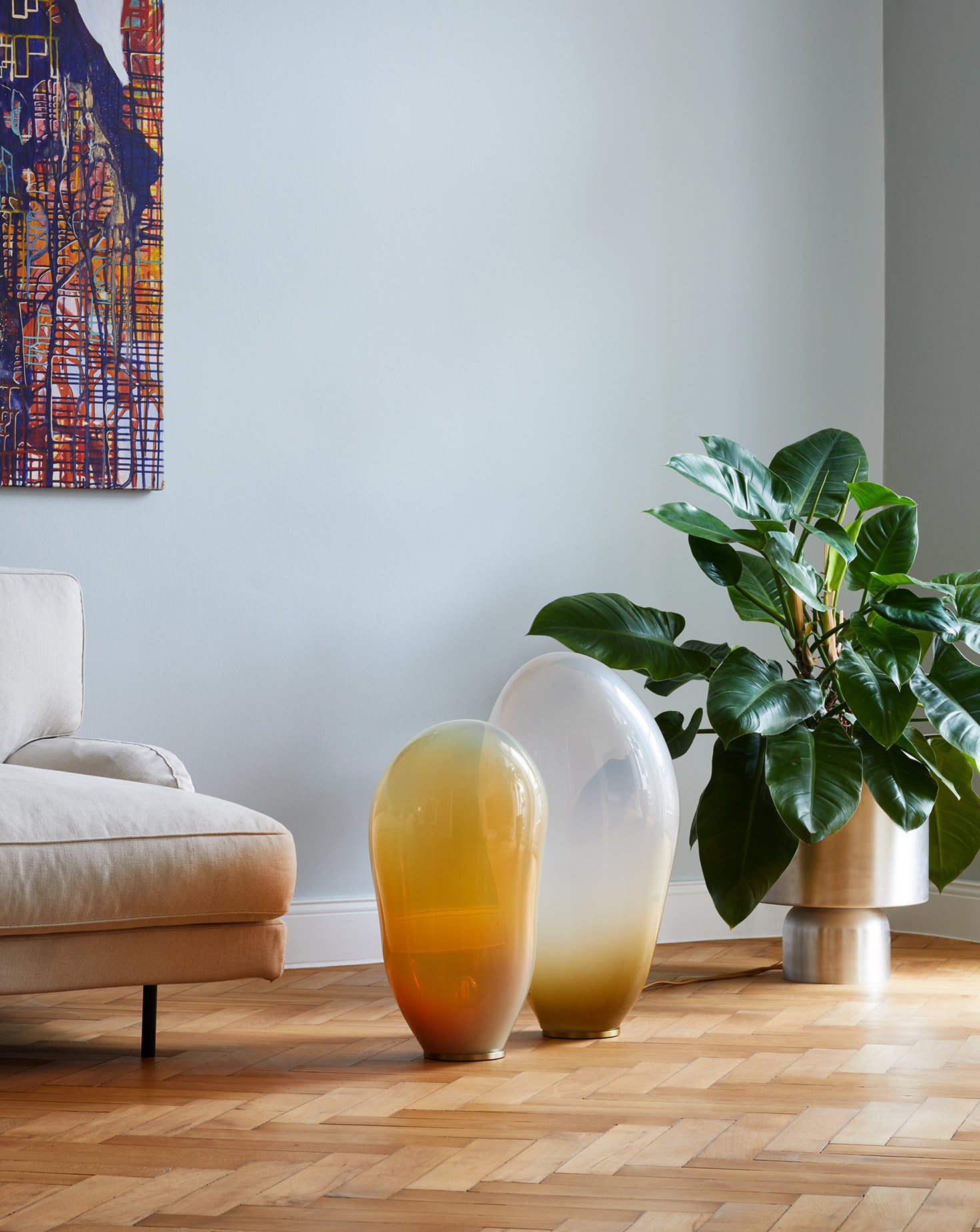 Dschubba Taupe Opaque Floor Lamp